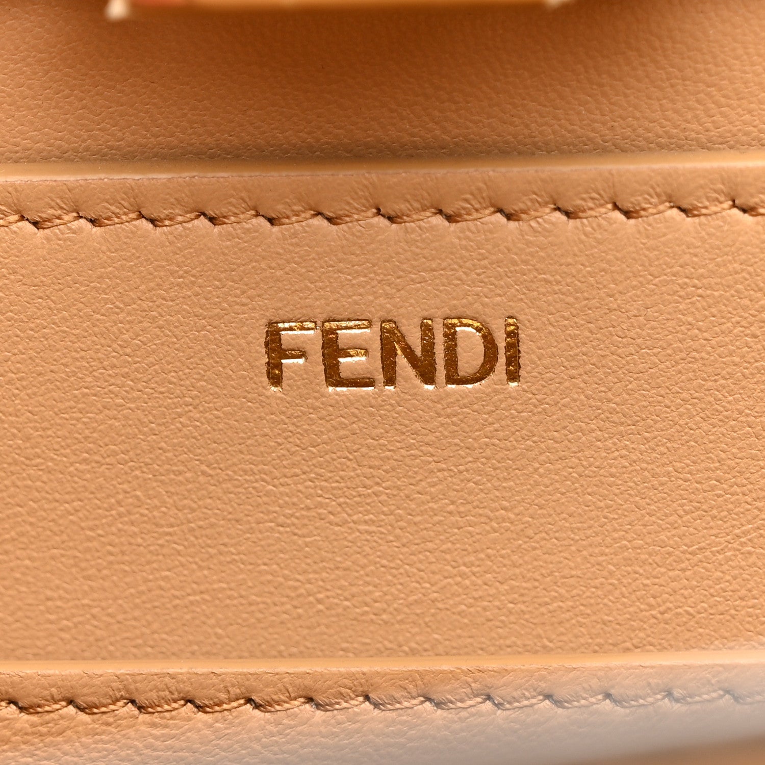 Fendi Vitello Seta Nappa Plexiglass Bi-Color Medium Peekaboo I SEE U Satchel Miele Scuro Tulipano 7 of 12
