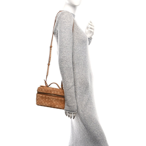 Suede Intrecciato Bang Bang Vanity Case Amber