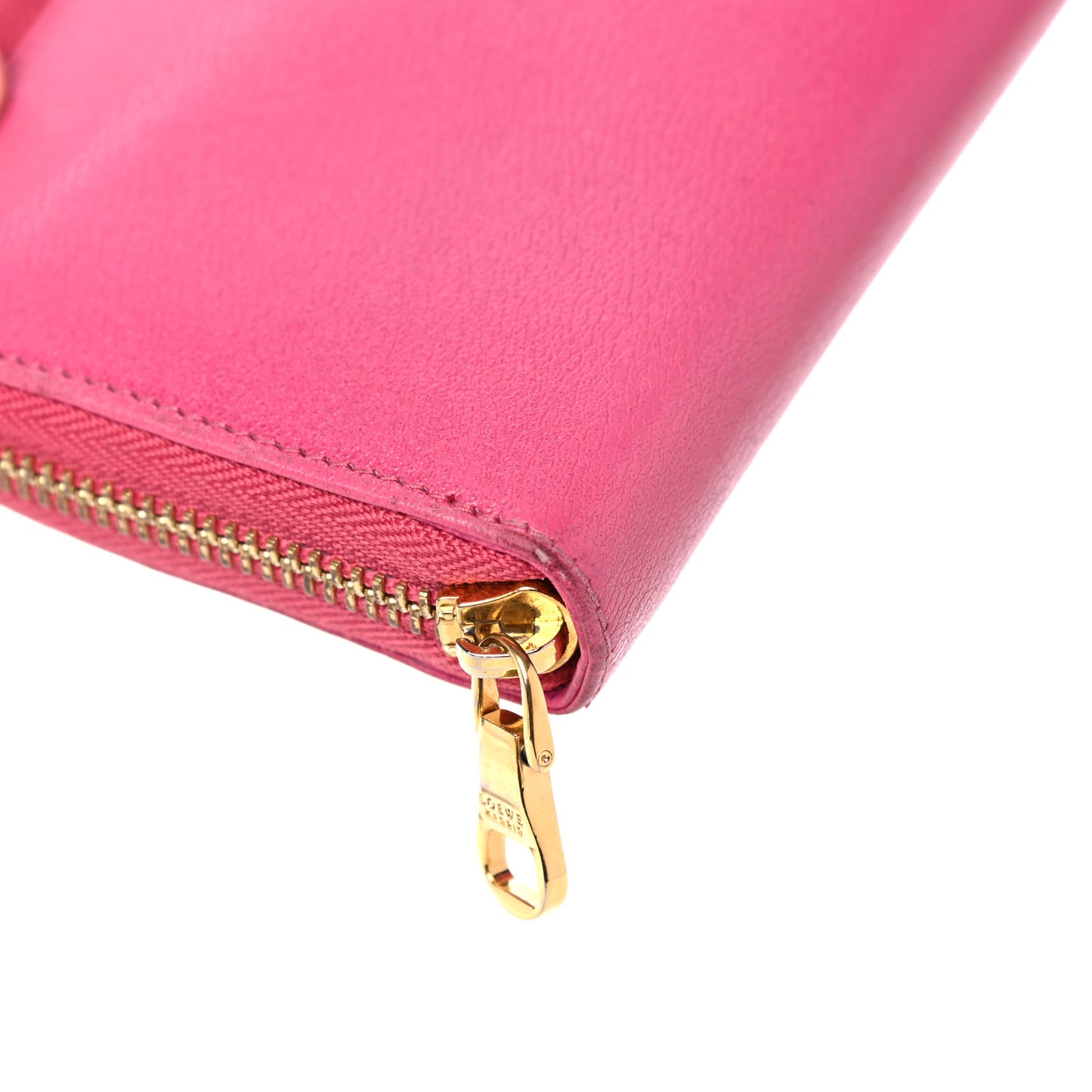 Calfskin Zip Around Wallet Pink