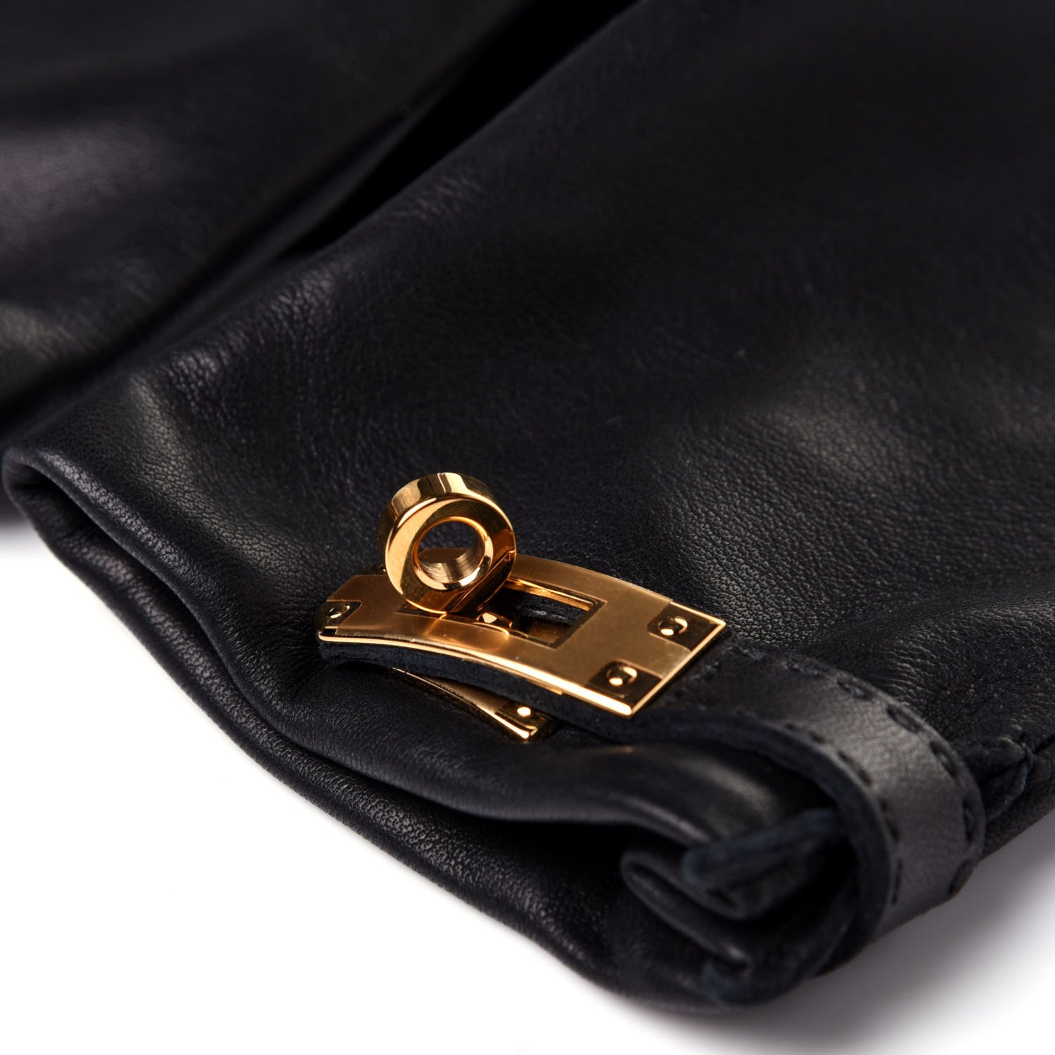 Hermes Lambskin Hommage Gloves 7 Black 4 of 5