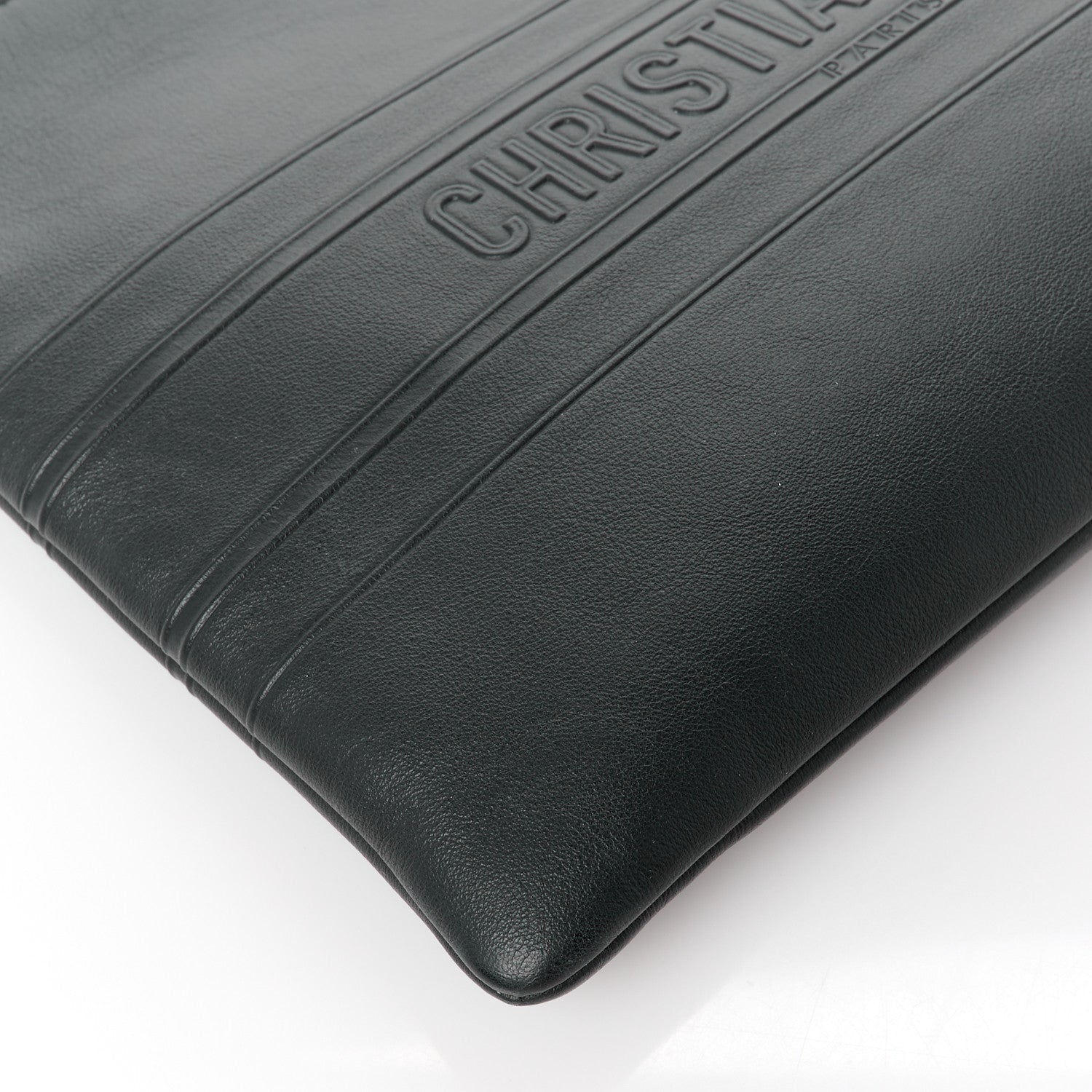 Christian Dior Calfskin Medium Diordouble Zip Pouch Black 9 of 10