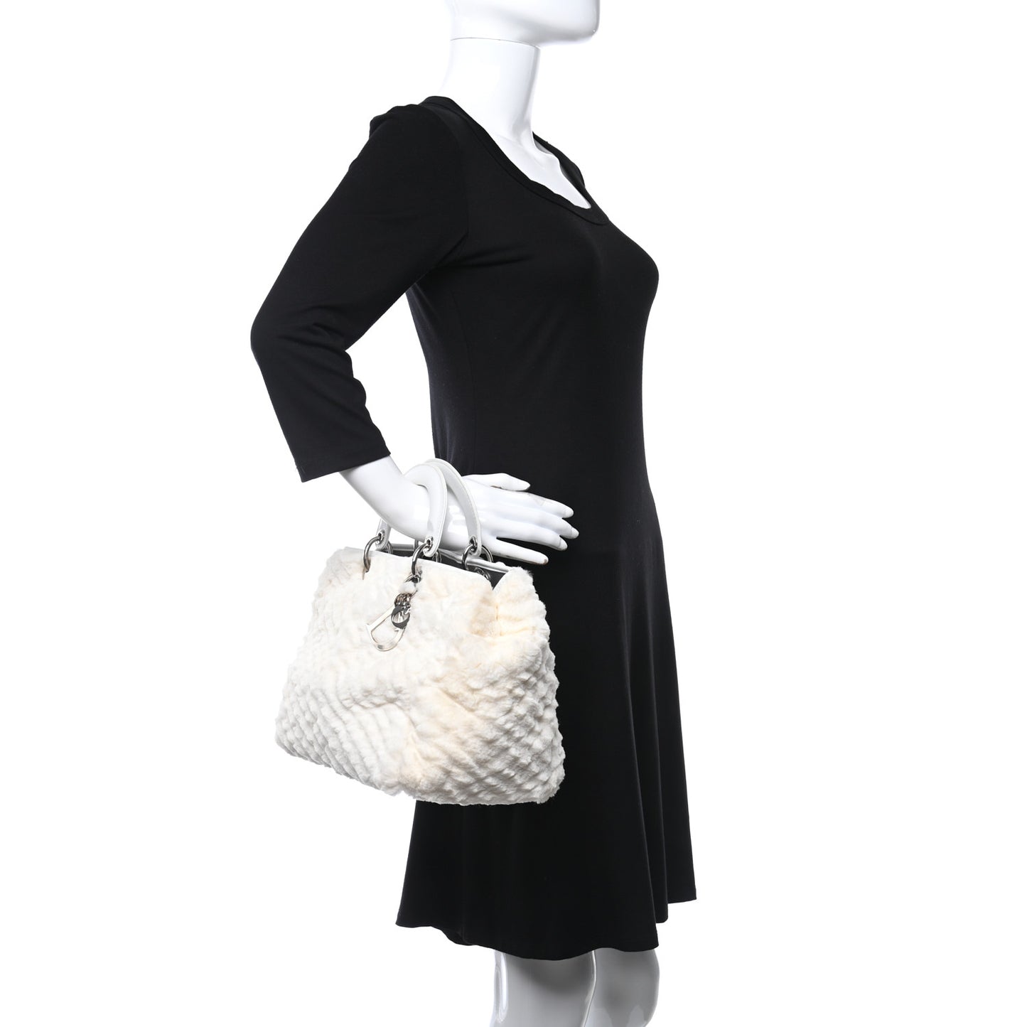 Rabbit Fur Medium Lady Dior Ivory