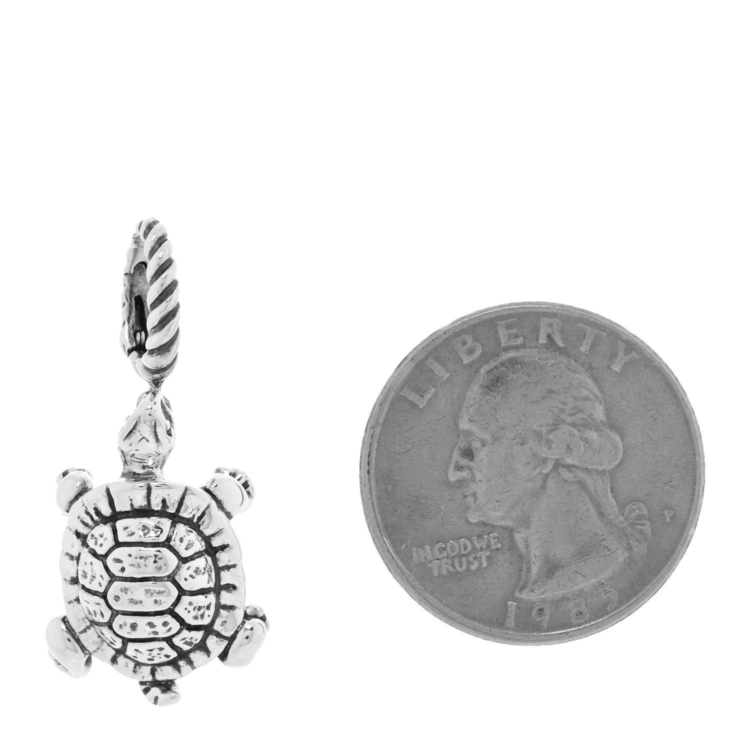 David Yurman Sterling Silver Turtle Enhancer Pendant 2 of 3