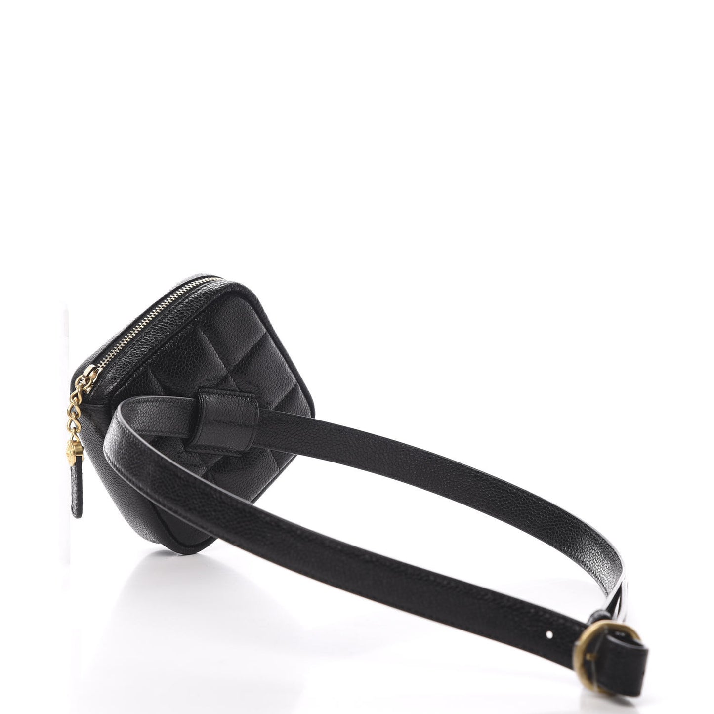 Caviar Quilted Coin Purse Belt Bag Black