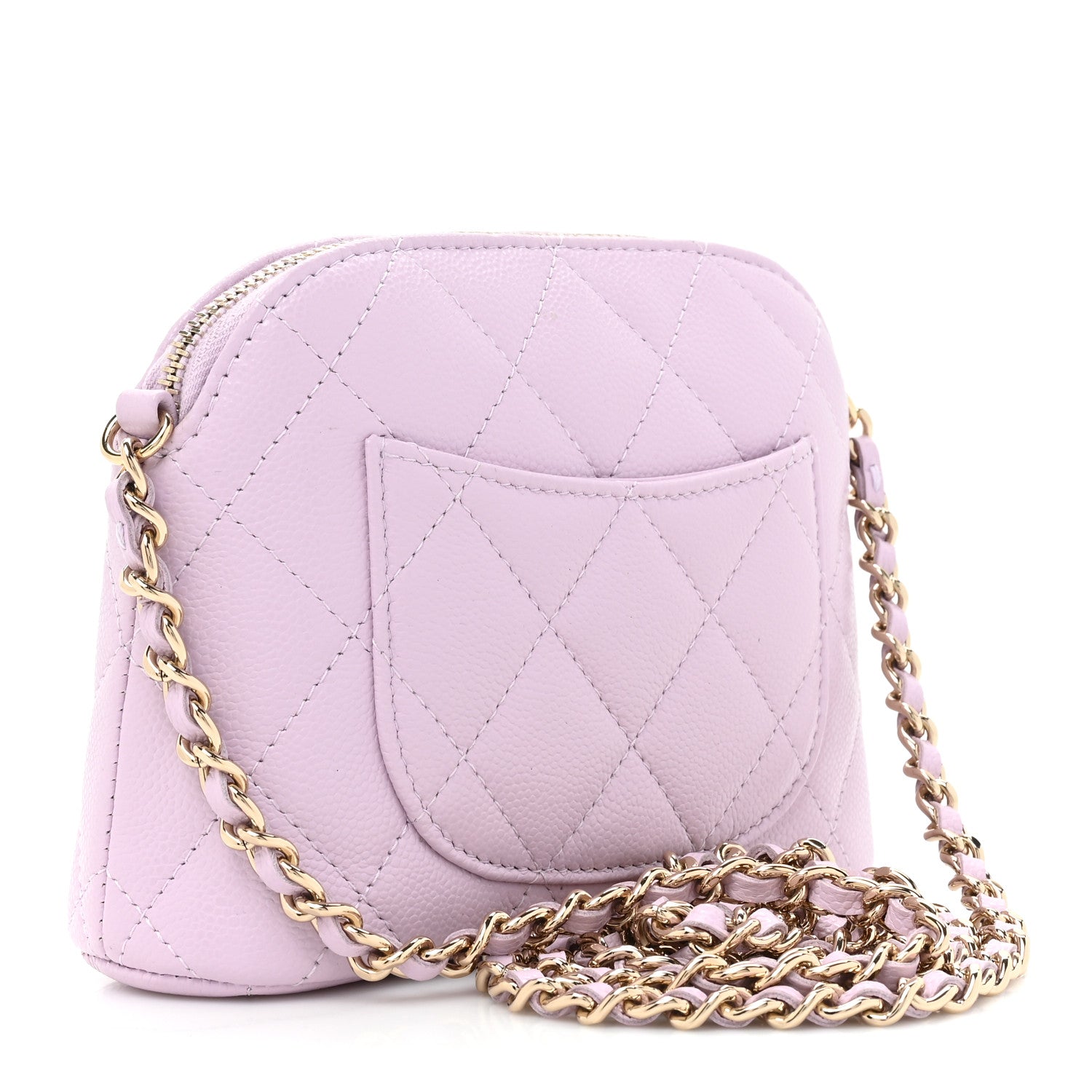 Chanel Caviar Quilted Clutch with Chain Light Purple 3 of 9