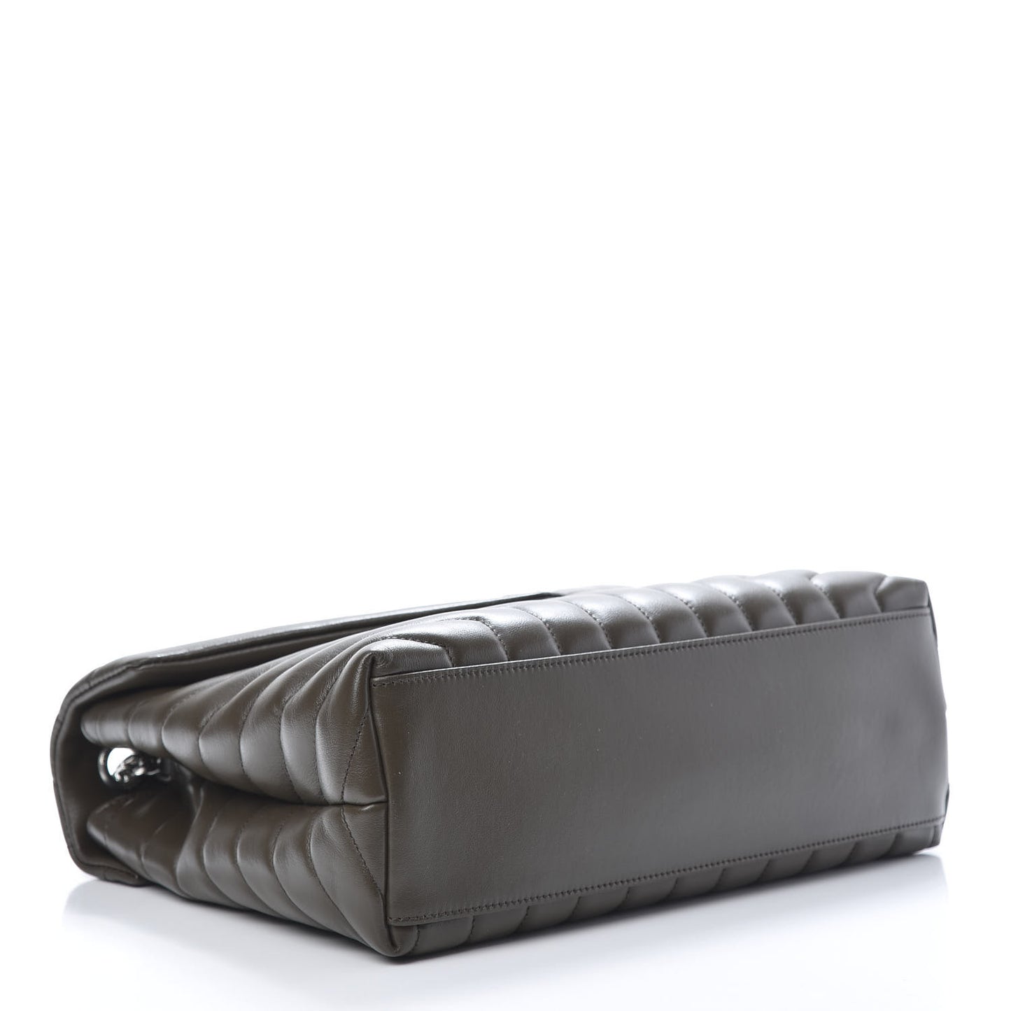 Calfskin Y Quilted Monogram Medium Loulou Chain Satchel Kaki Fonce
