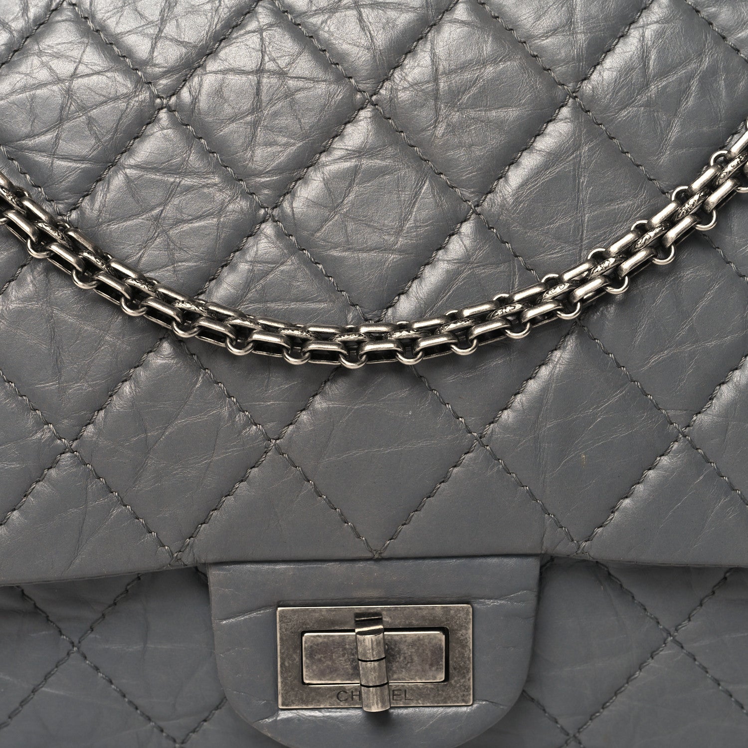 Chanel Aged Calfskin Quilted 2.55 Reissue 227 Flap Grey 8 of 11
