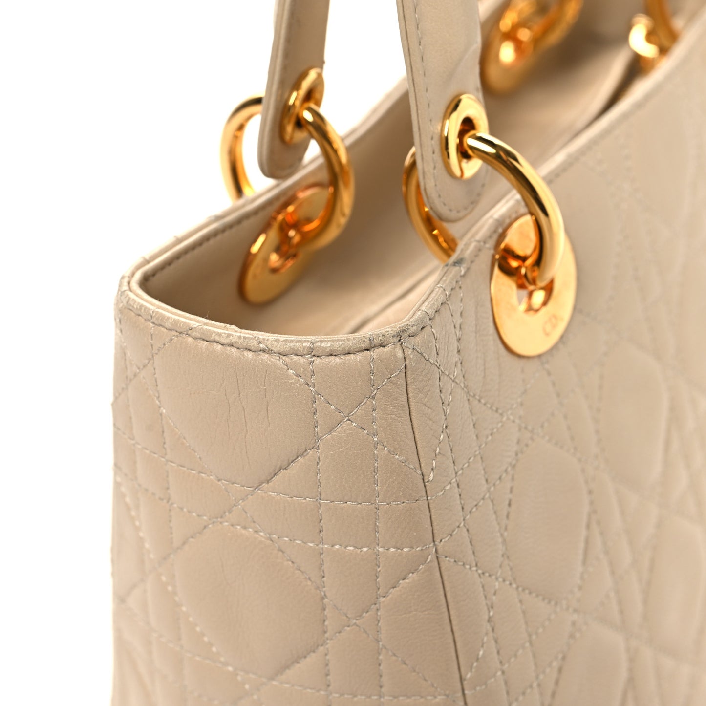 Lambskin Cannage Medium Lady Dior Light Beige