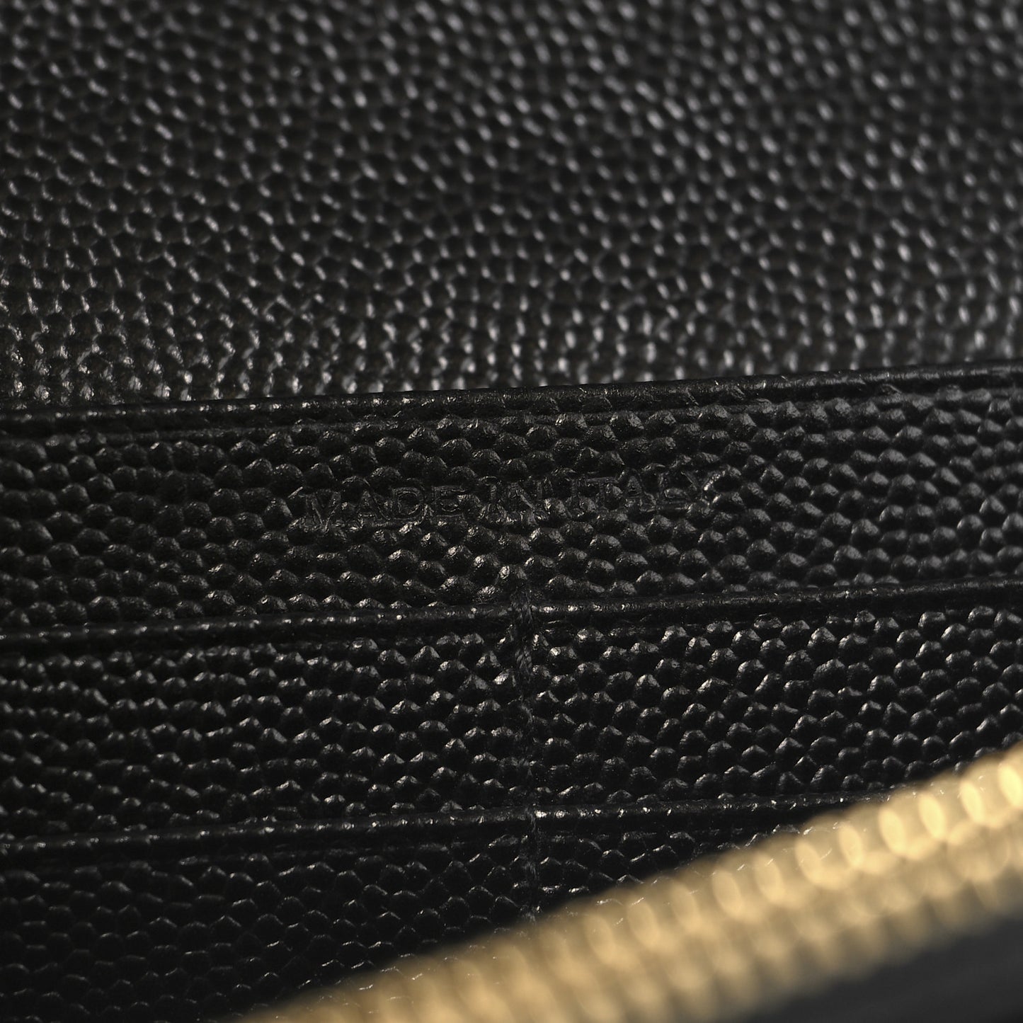 Grain De Poudre Matelasse Chevron Monogram Chain Wallet Black