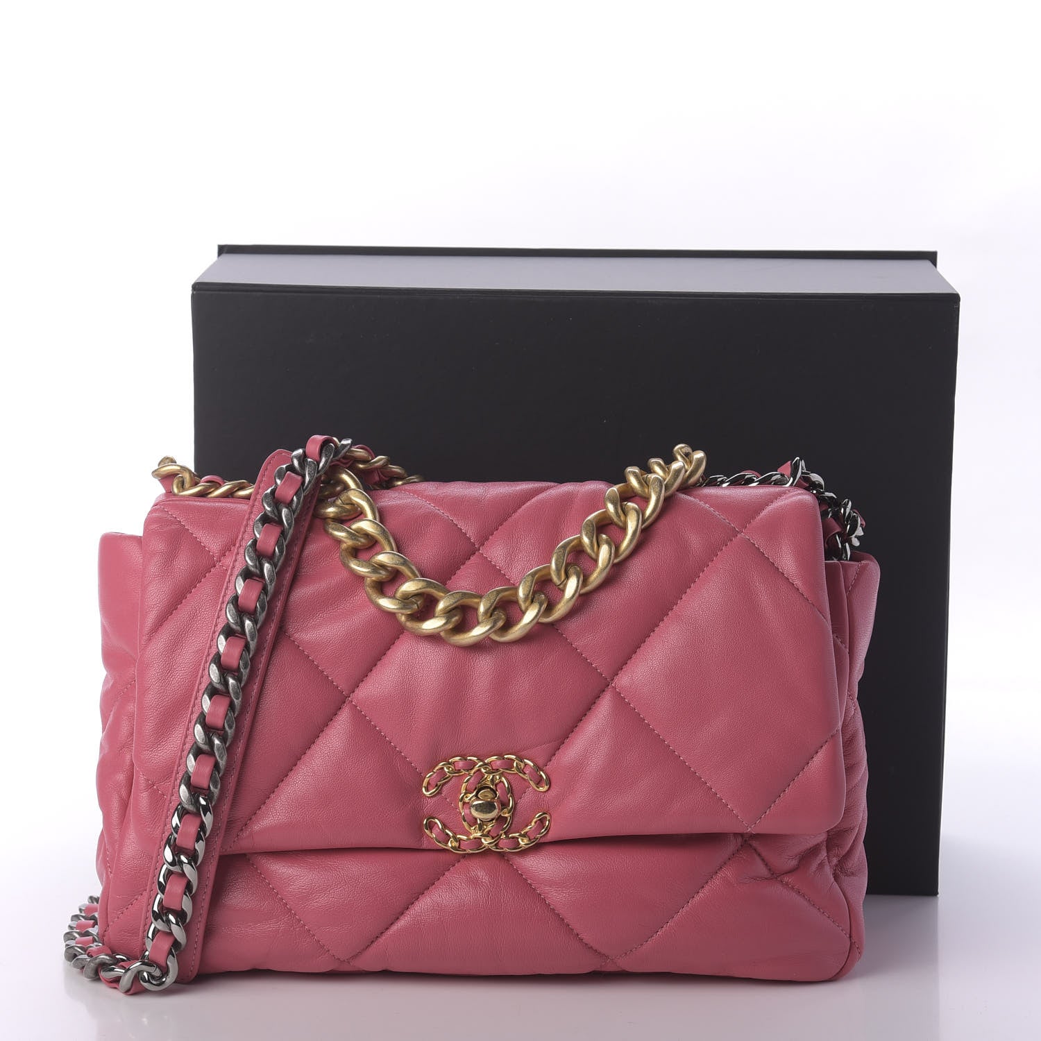 Chanel Goatskin Quilted Large 19 Flap Pink 11 of 11
