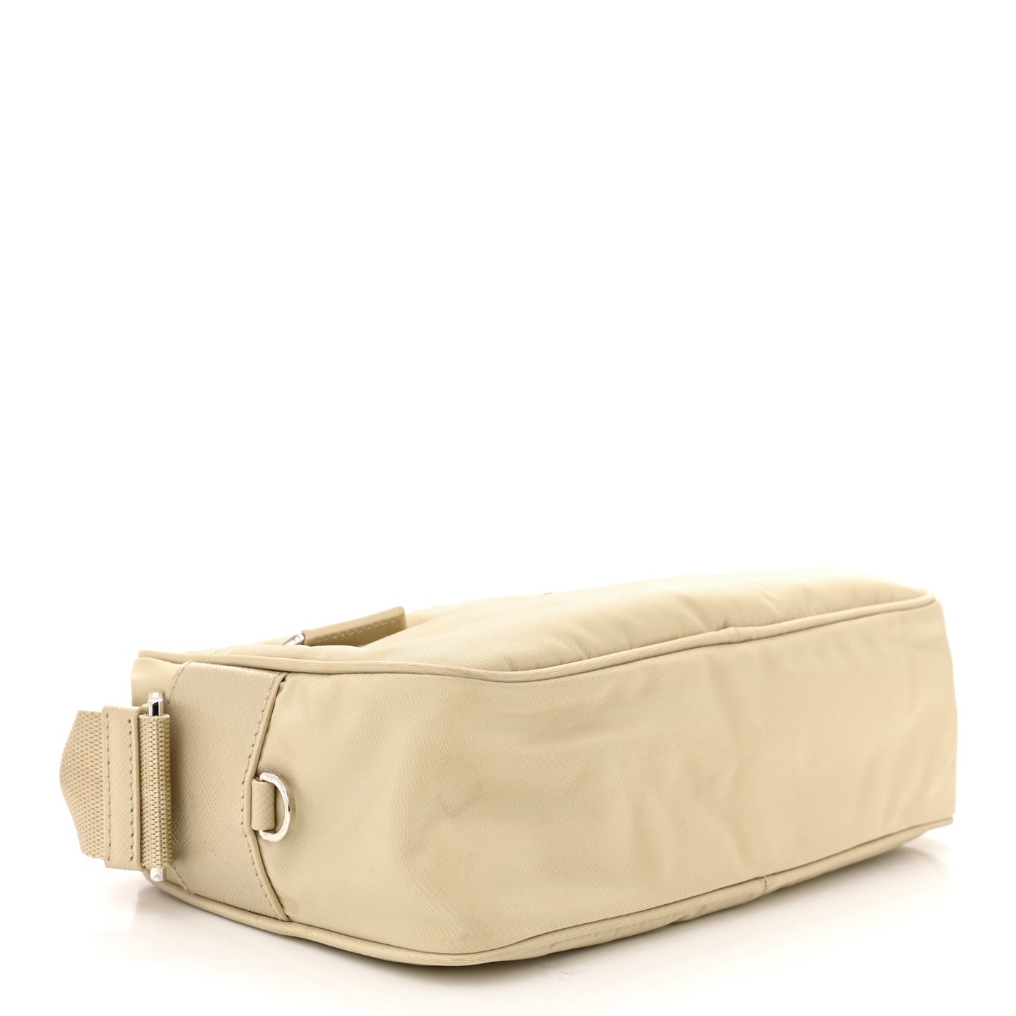 Re-Nylon Vela Saffiano Double Zip Shoulder Bag Deserto