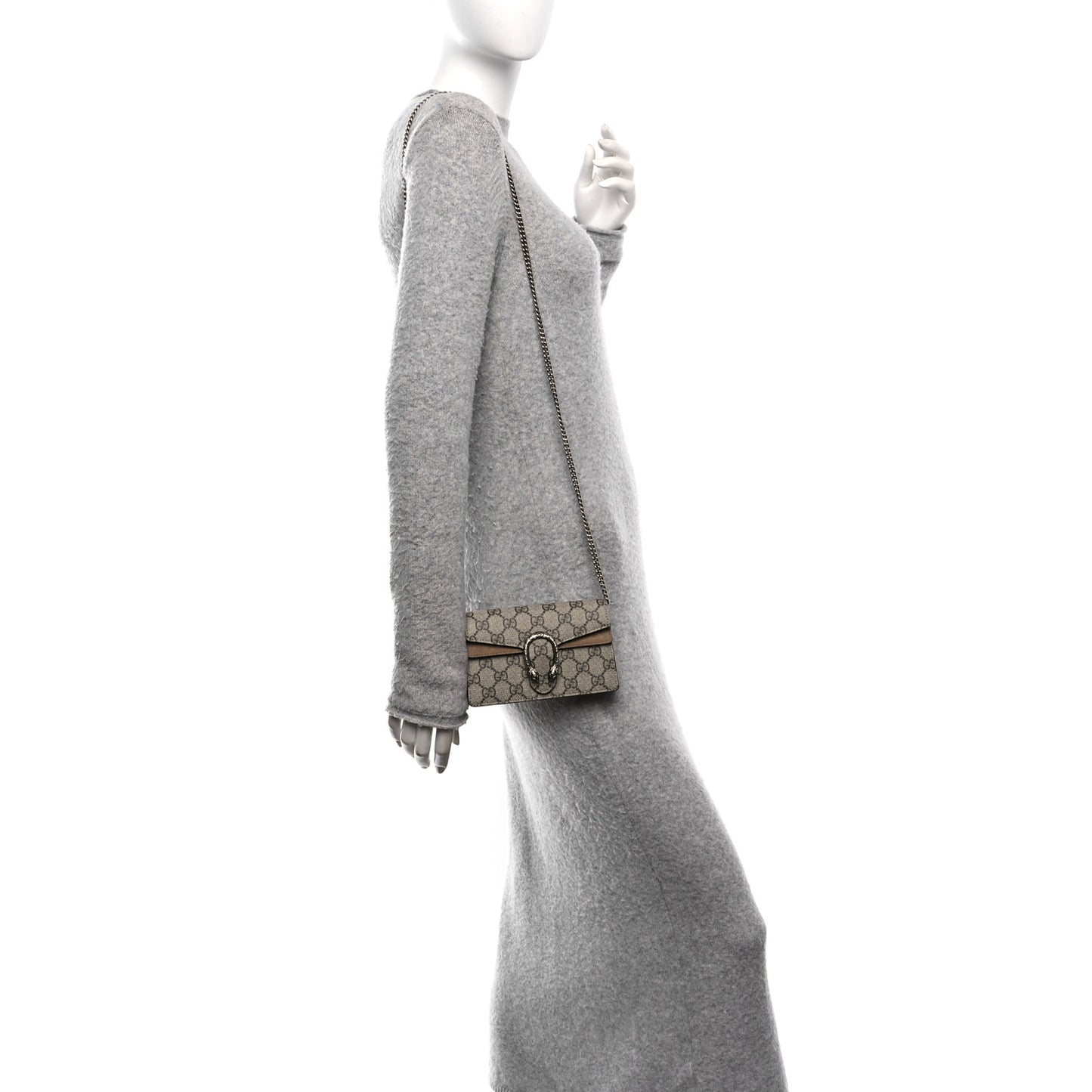 GG Supreme Monogram Super Mini Dionysus Shoulder Bag Taupe