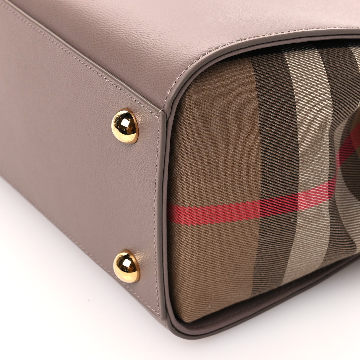 Calfskin Mega Check Small Banwell Tote Grey Mink