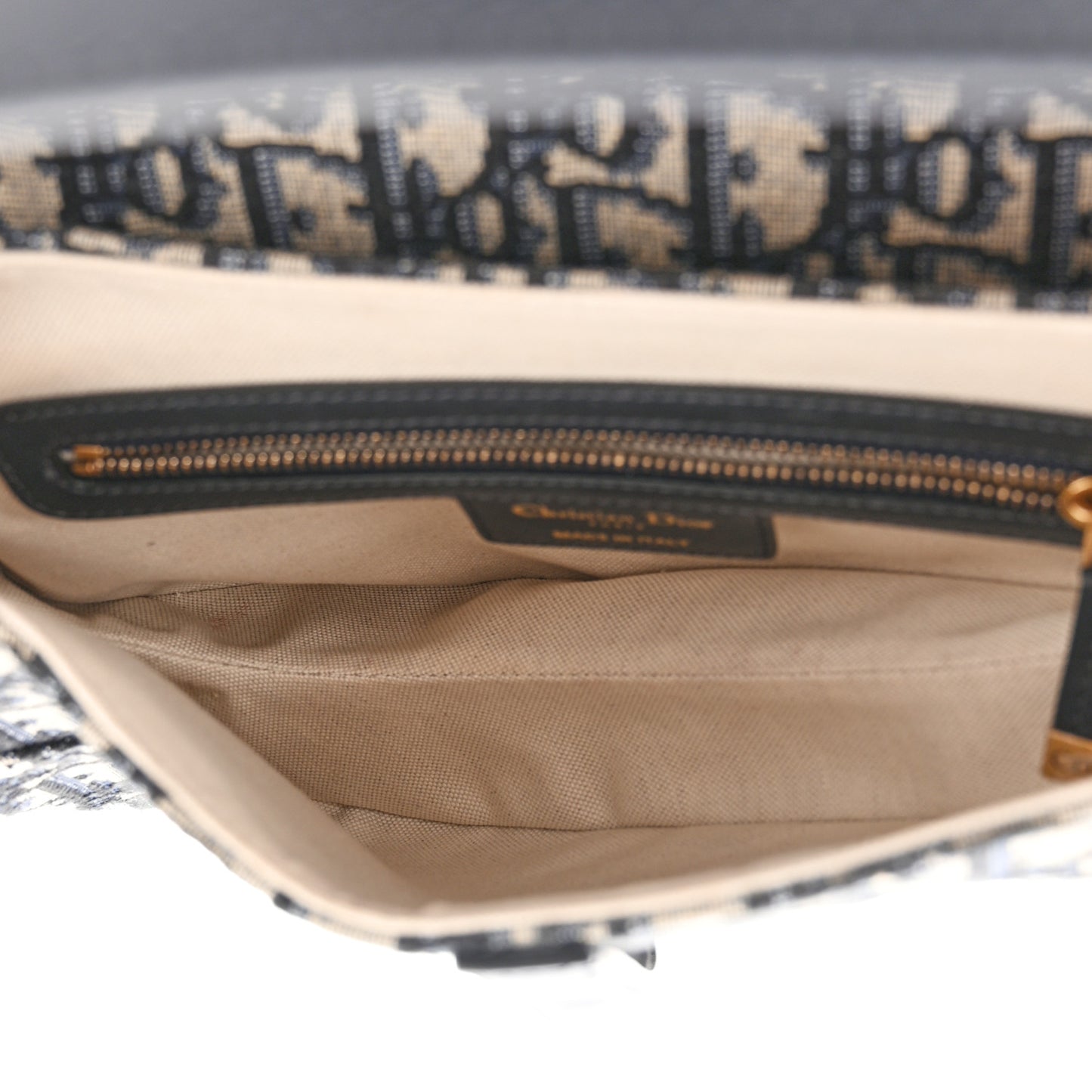 CHRISTIAN DIOR Oblique Saddle Bag With Strap Blue