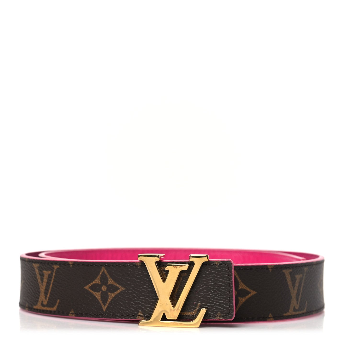 Monogram Calfskin 30mm LV Initiales Reversible Belt 80 32 Fuchsia