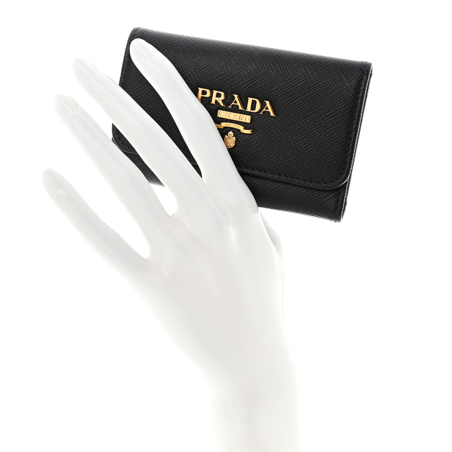 Prada Saffiano 4 Key Holder Black 2 of 7