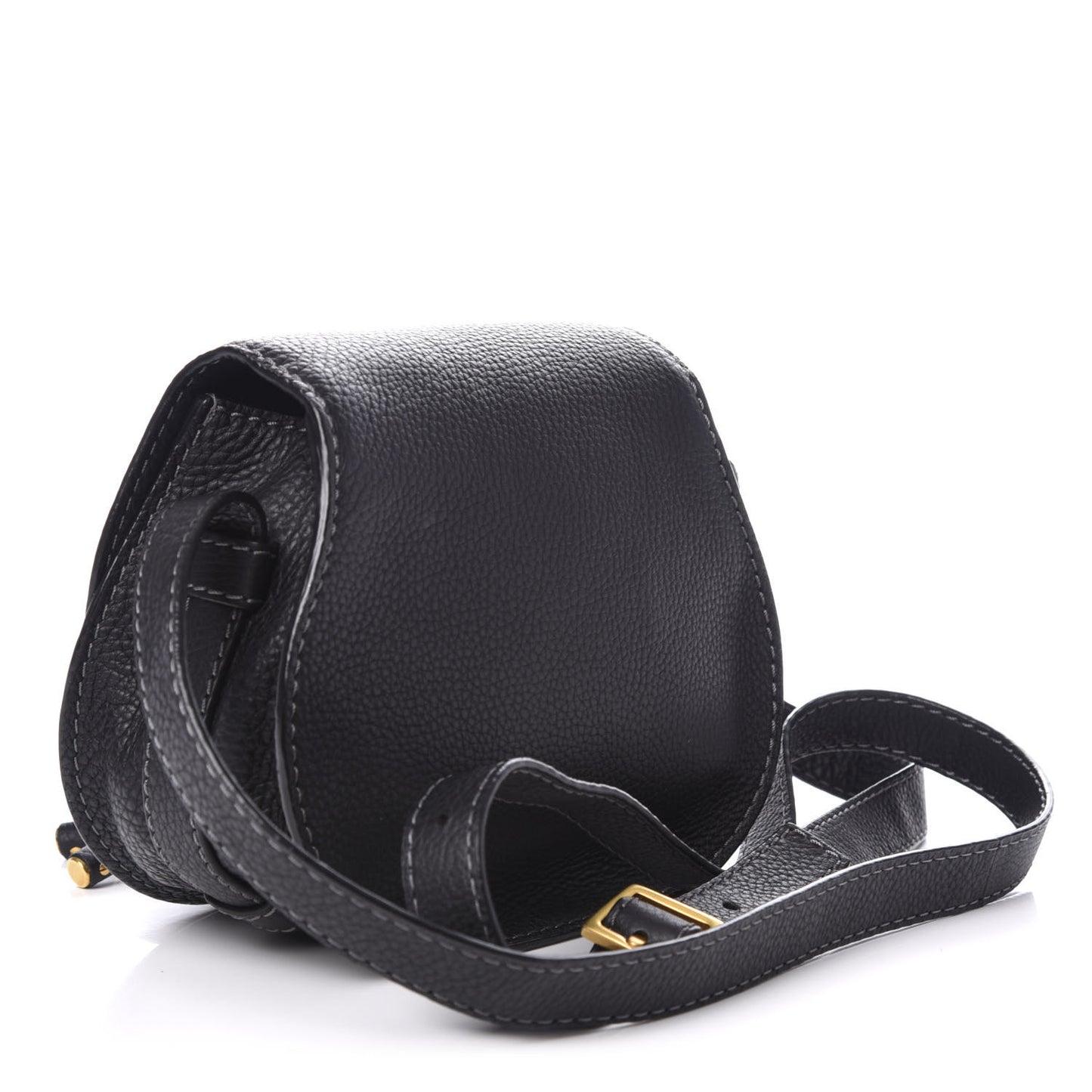 Calfskin Mini Marcie Round Crossbody Bag Black