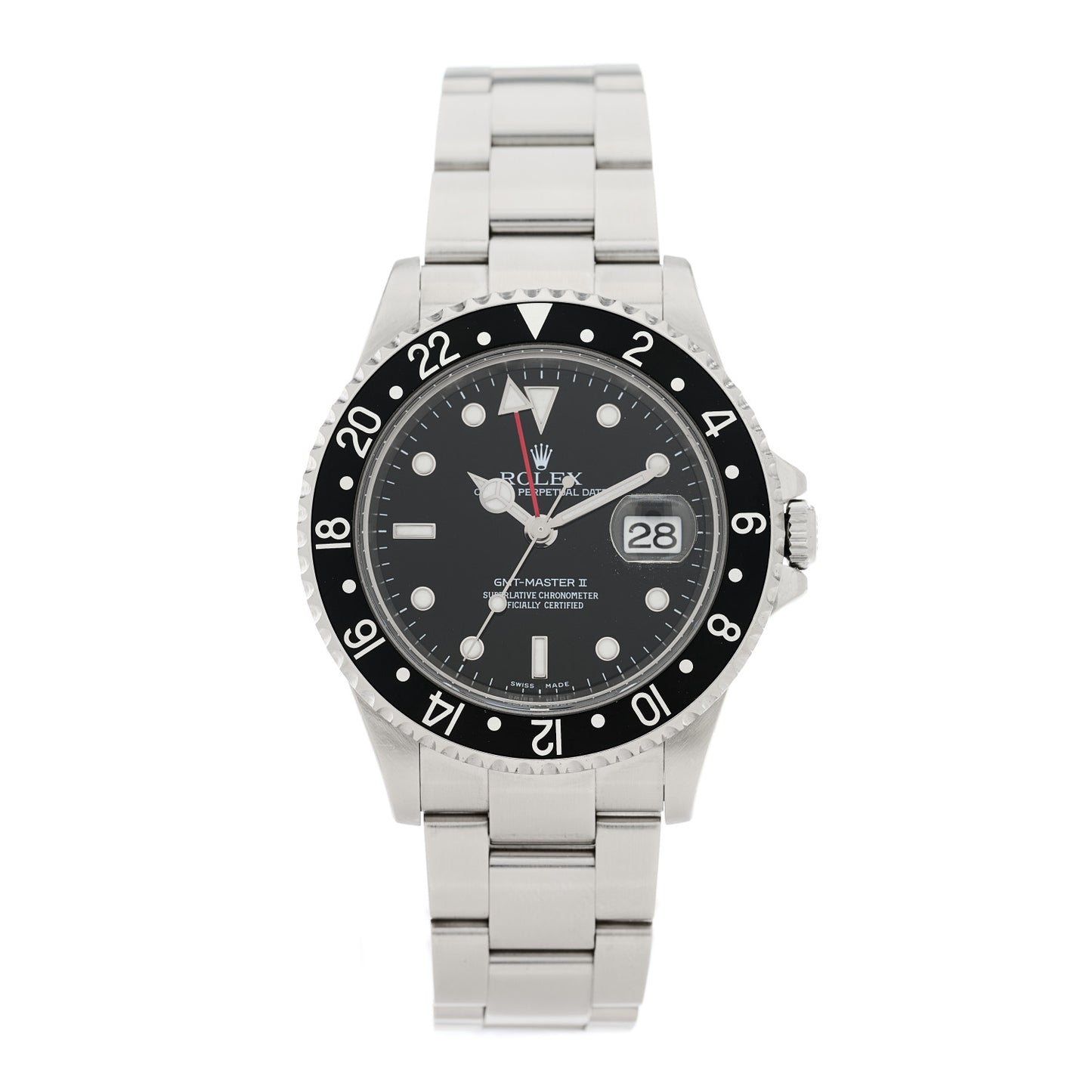 Stainless Steel 40mm Oyster Perpetual Date GMT Master II Watch Black 16710