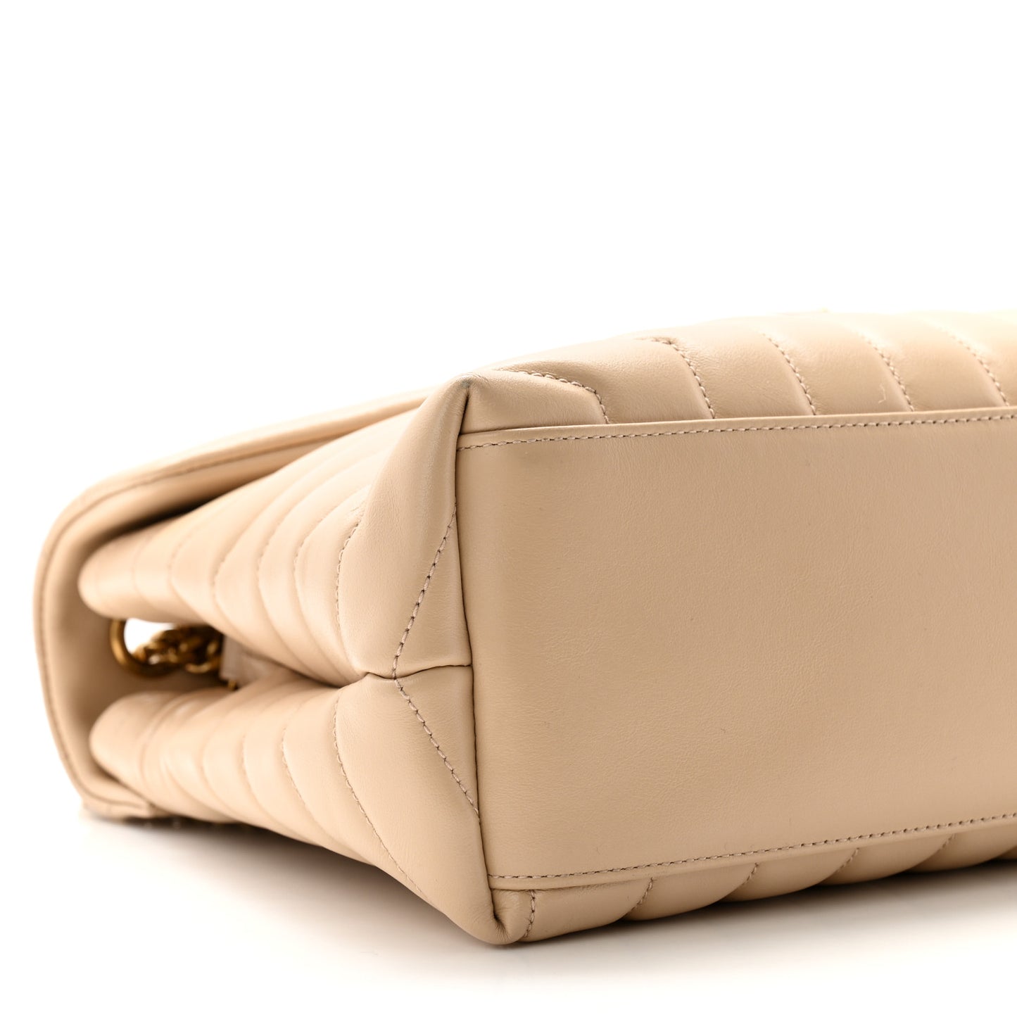 Calfskin Y Quilted Monogram Medium Loulou Chain Satchel Nude Powder