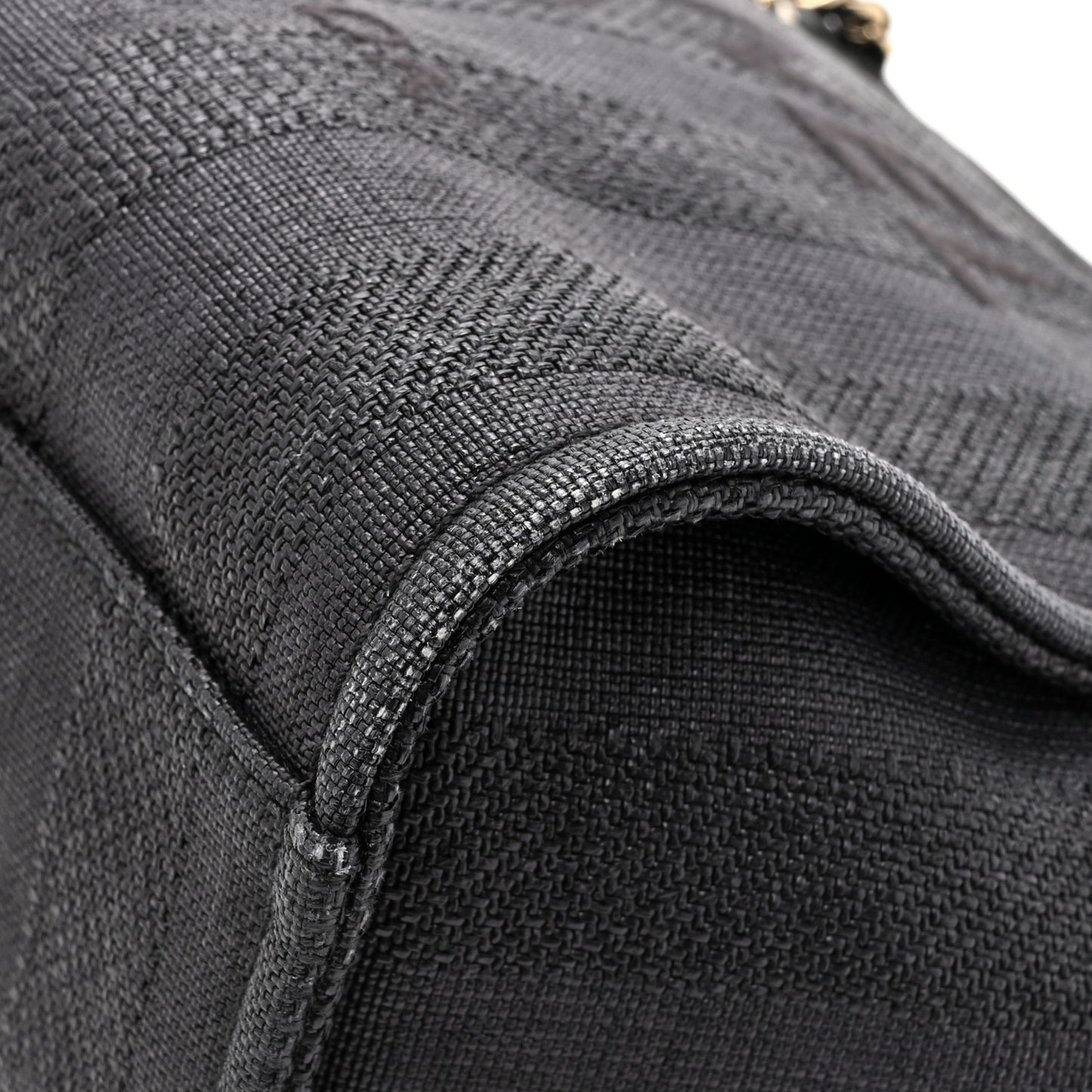 Mixed Fibers Striped Small Deauville Tote Black