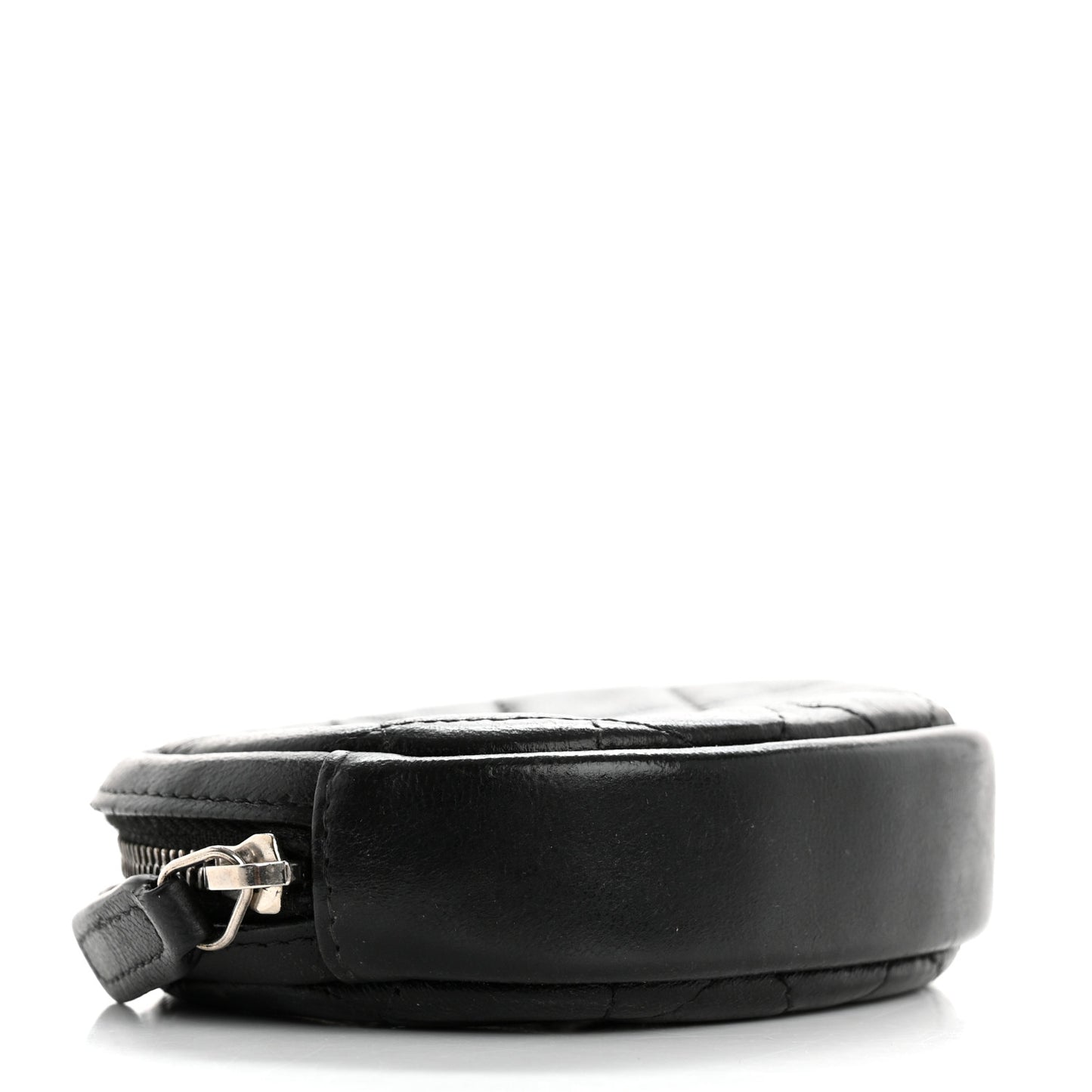 Lambskin Quilted Zip Around Classic Coin Purse Black