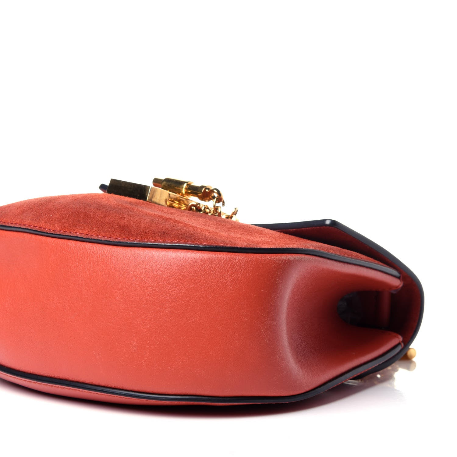 Chloe Lambskin Suede Calfskin Mini Drew Shoulder Bag Poppy 8 of 13