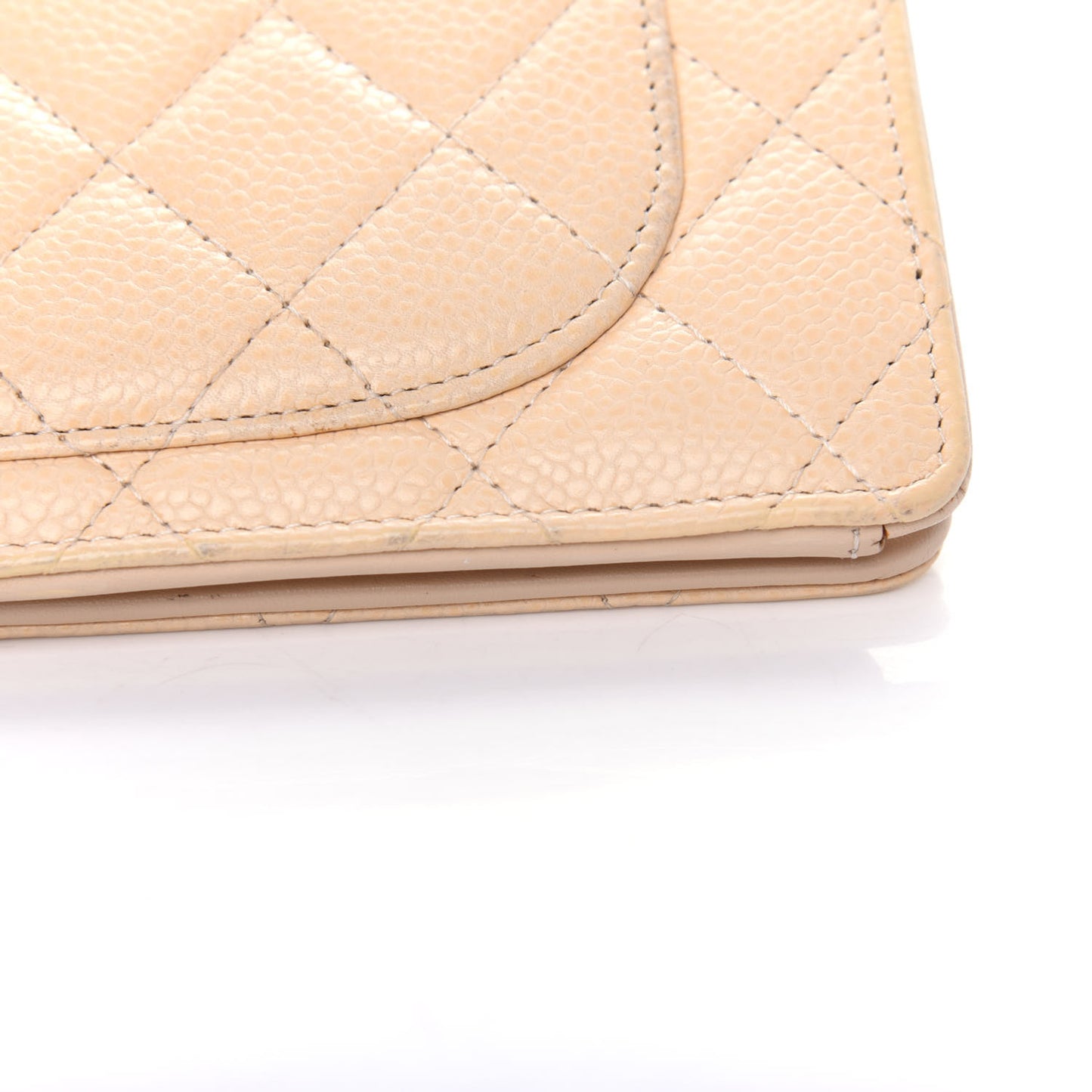 Caviar Quilted Yen Wallet Beige