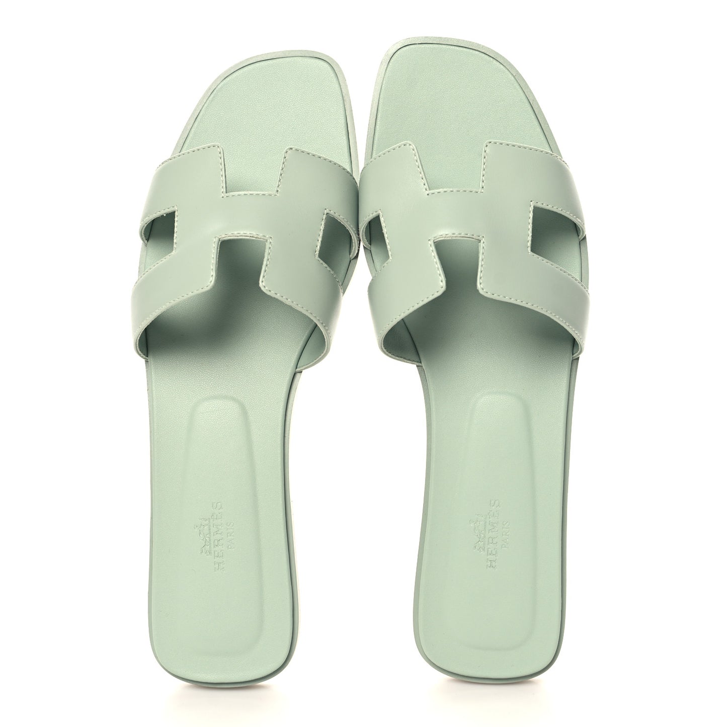 Calfskin Oran Sandals 42 Vert D'eau
