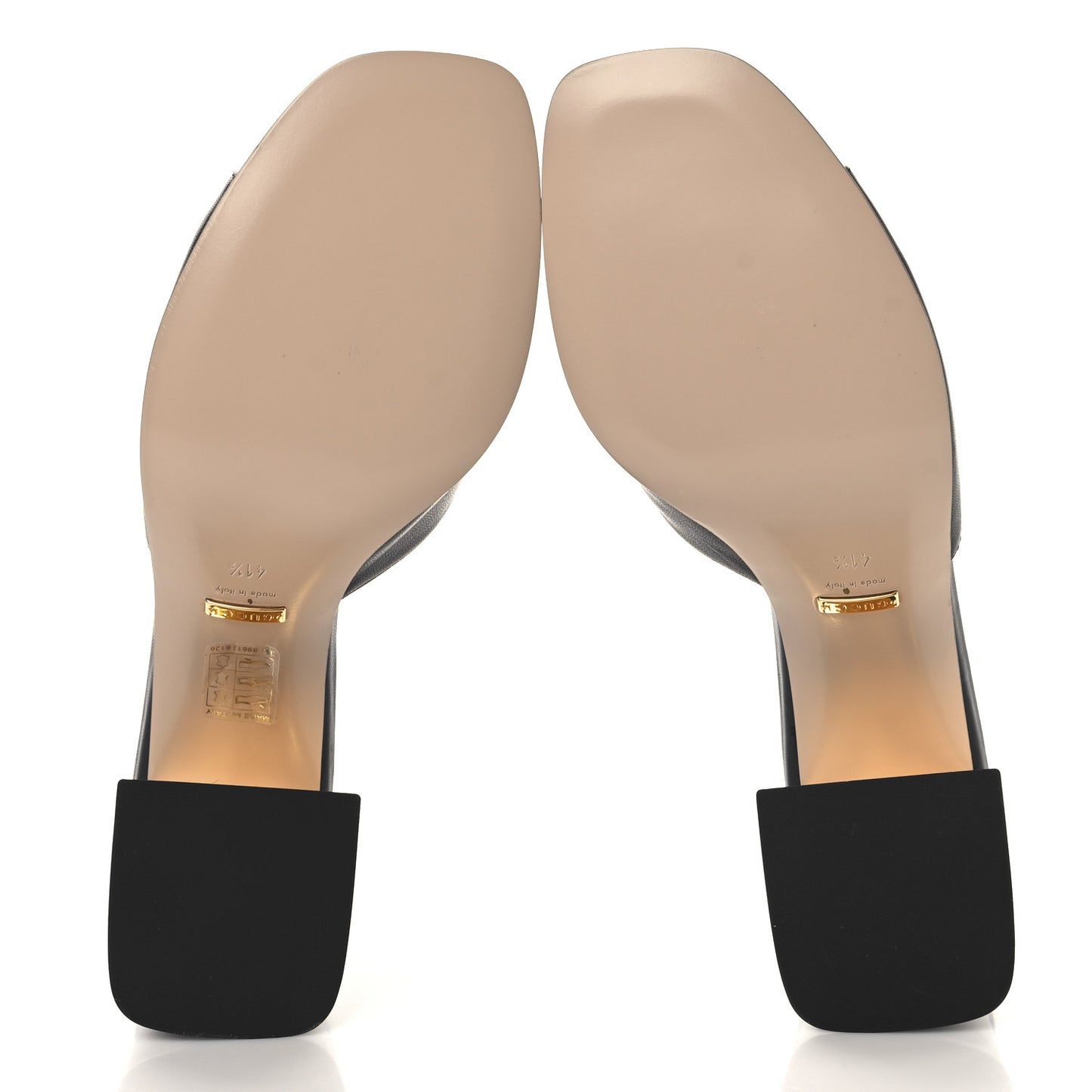 Nappa Horsebit 75mm Slide Sandals 41.5 Black
