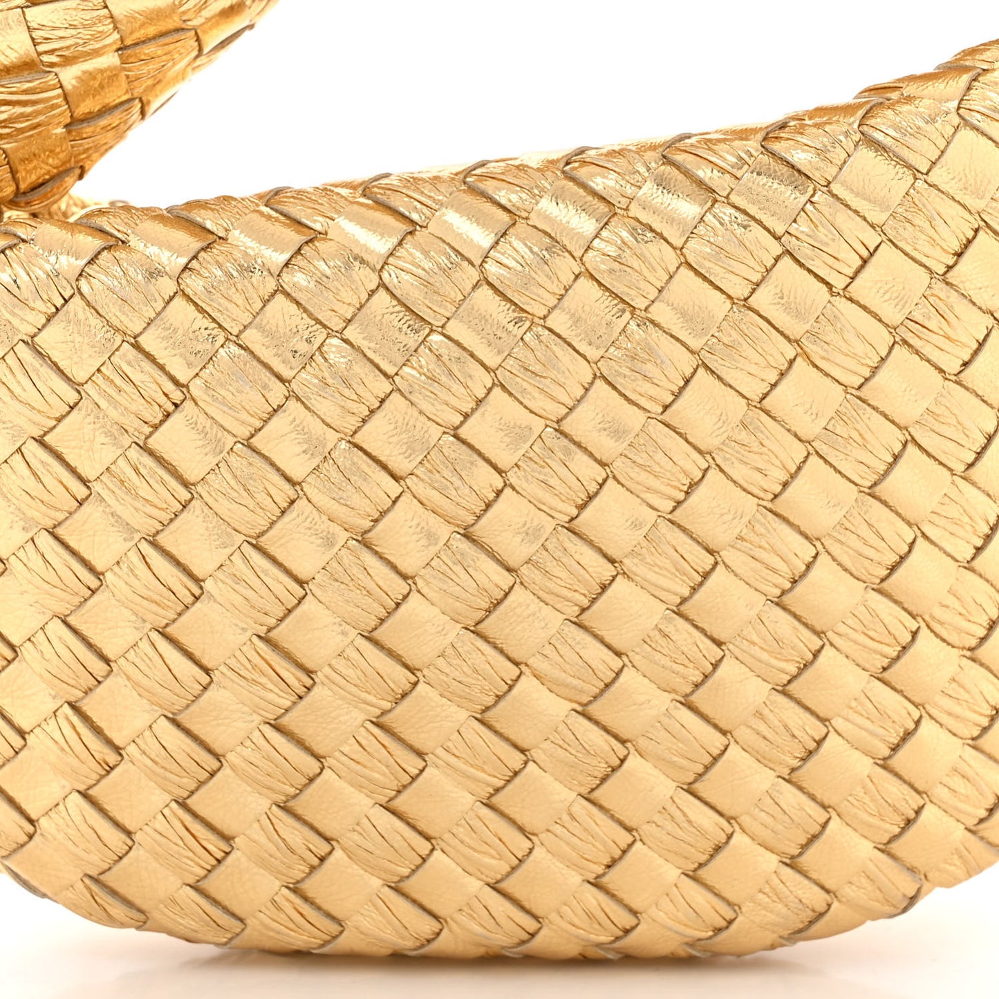 Metallic Nappa Intrecciato Mini Jodie Gold