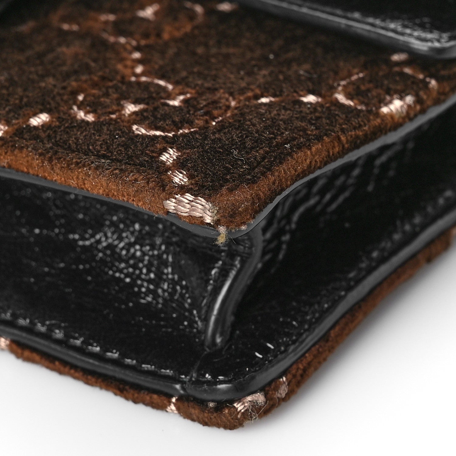 Gucci Velvet Skipper Crystal GG Monogram Super Mini Dionysus Shoulder Bag Brown Black Black Diamond 9 of 9