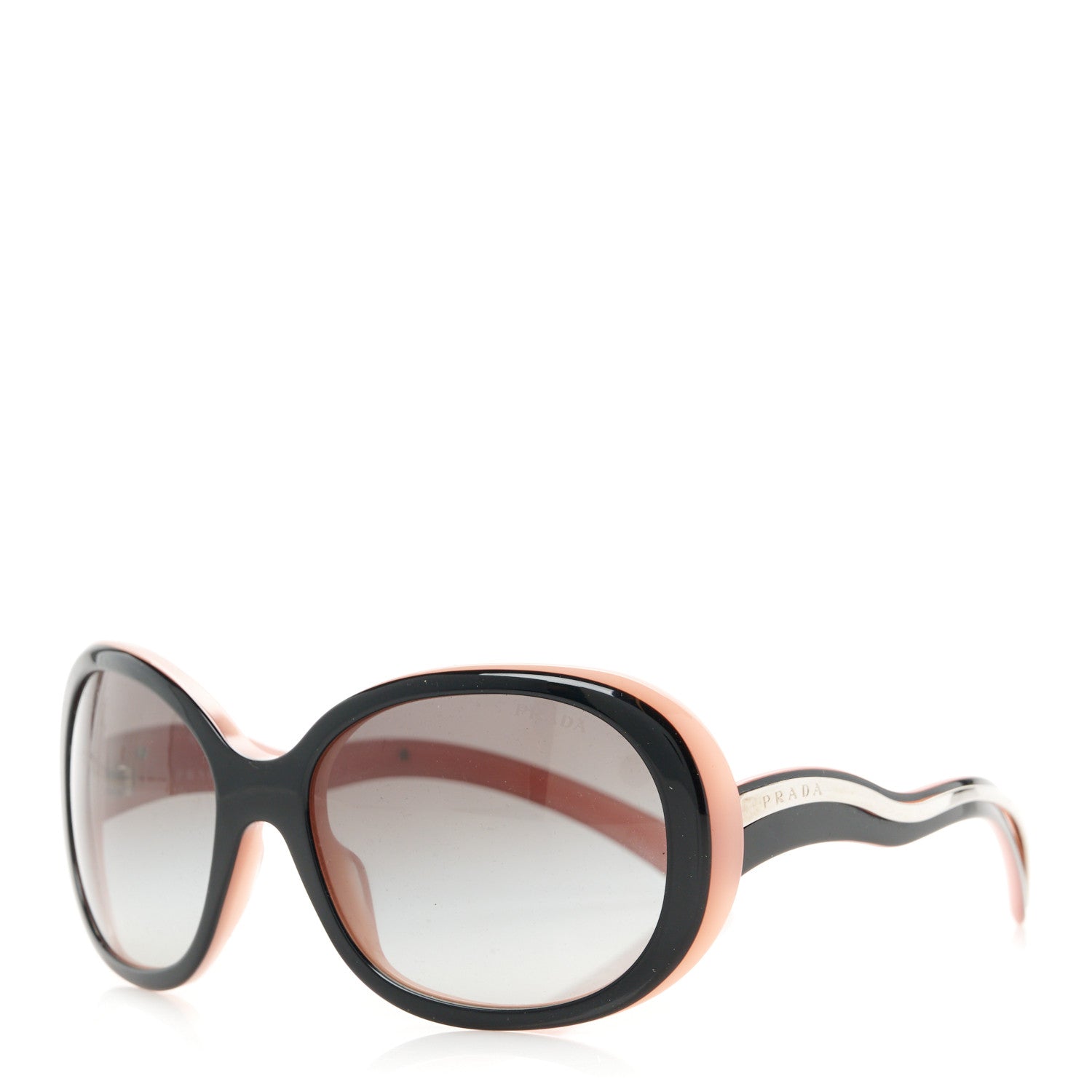 Prada Acetate Round Sunglasses SPR08L Black Pink 1 of 8