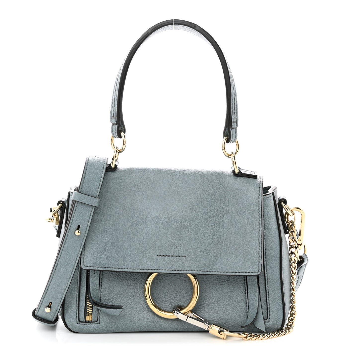 Calfskin Mini Faye Day Shoulder Bag Cloudy Blue
