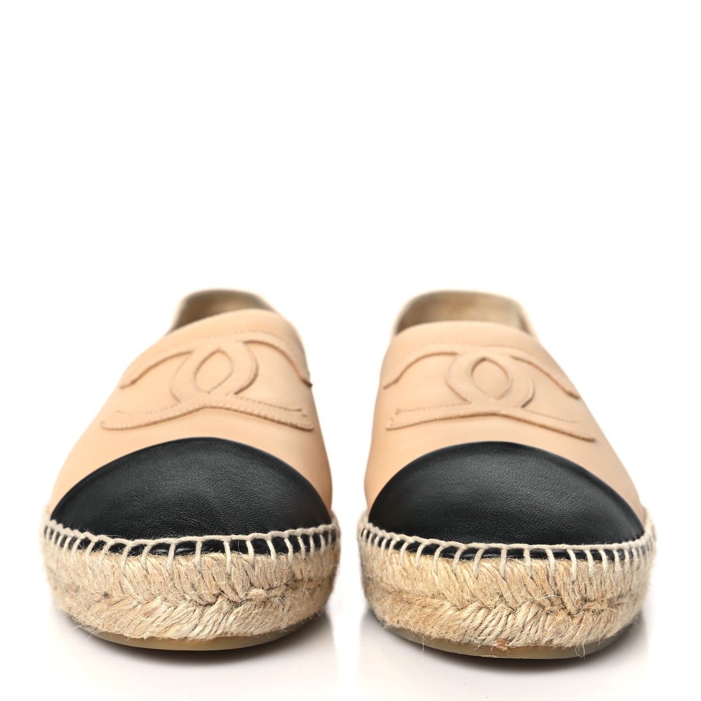 Lambskin CC Espadrilles 39 Beige Black