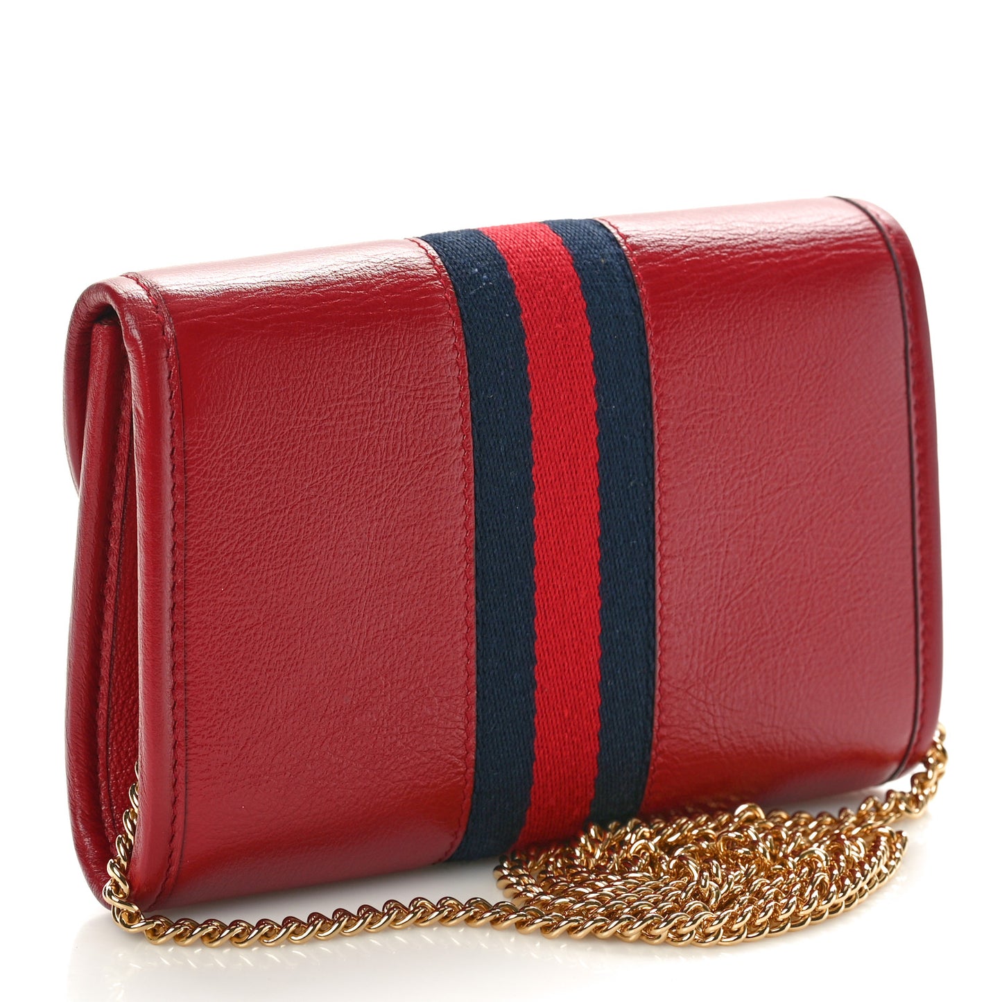 Textured Calfskin Web Mini Rajah Slim Flap Shoulder Bag Romantic Cherry