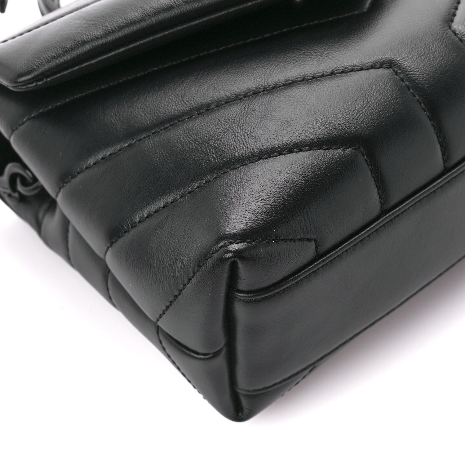 Saint Laurent Calfskin Y Quilted Monogram Monochrome Toy Loulou Crossbody Bag Black 10 of 11