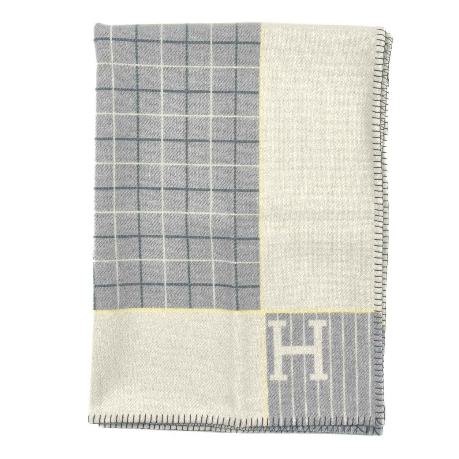 Hermes Wool Cashmere Avalon Cabriole Blanket Gris Perle 1 of 3