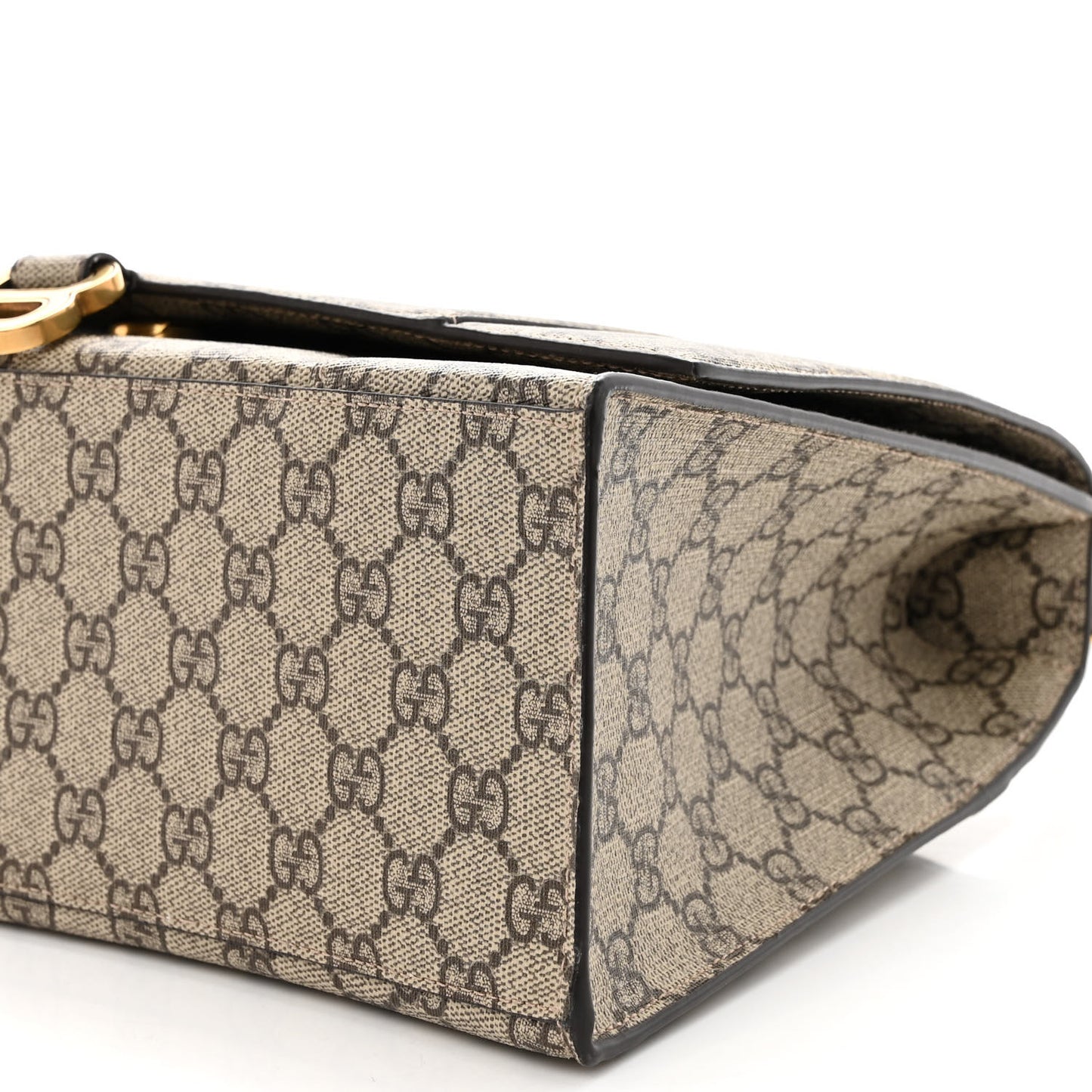 X GUCCI GG Supreme Monogram Medium Hourglass Top Handle Bag Beige Ebony