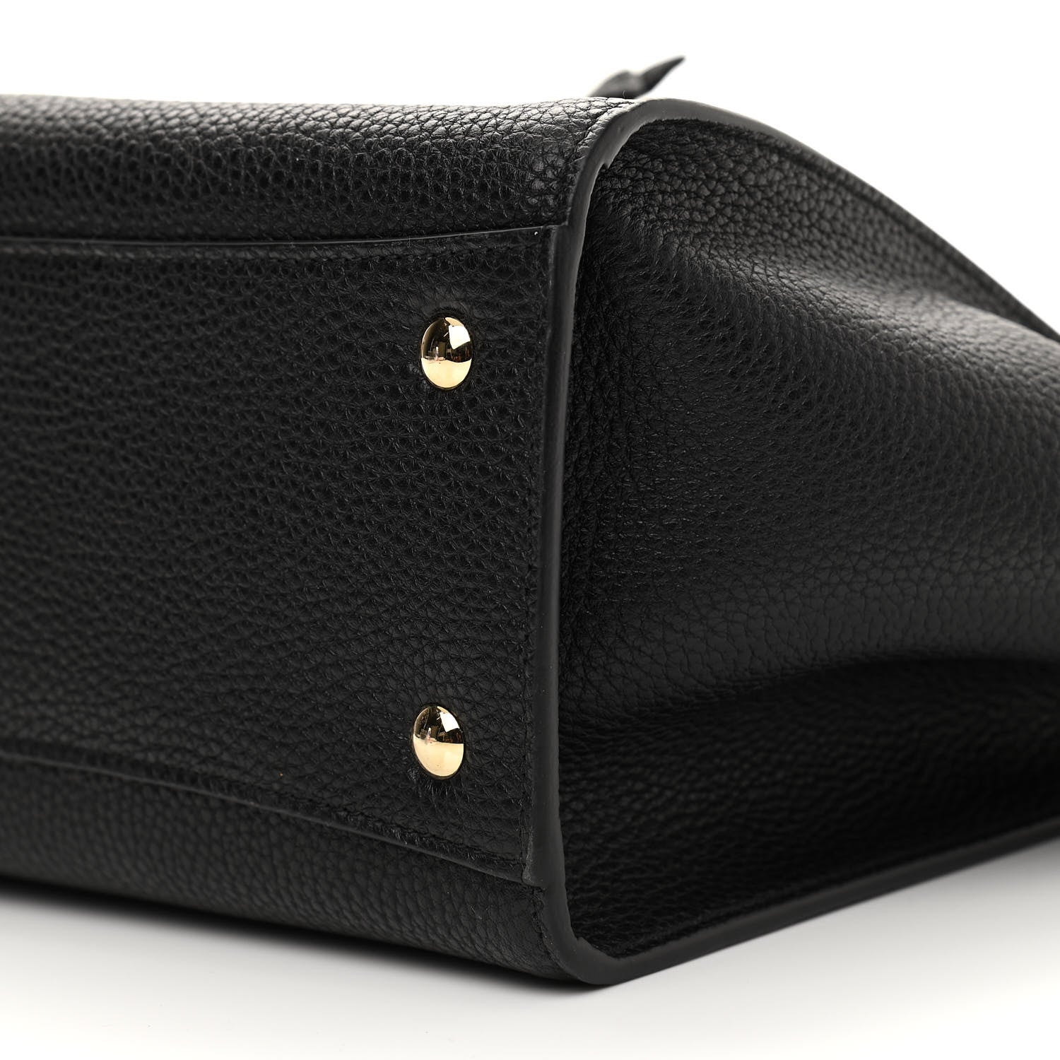 Salvatore Ferragamo Hammered Calfskin Double Handle Small Amy Tote Black 10 of 11