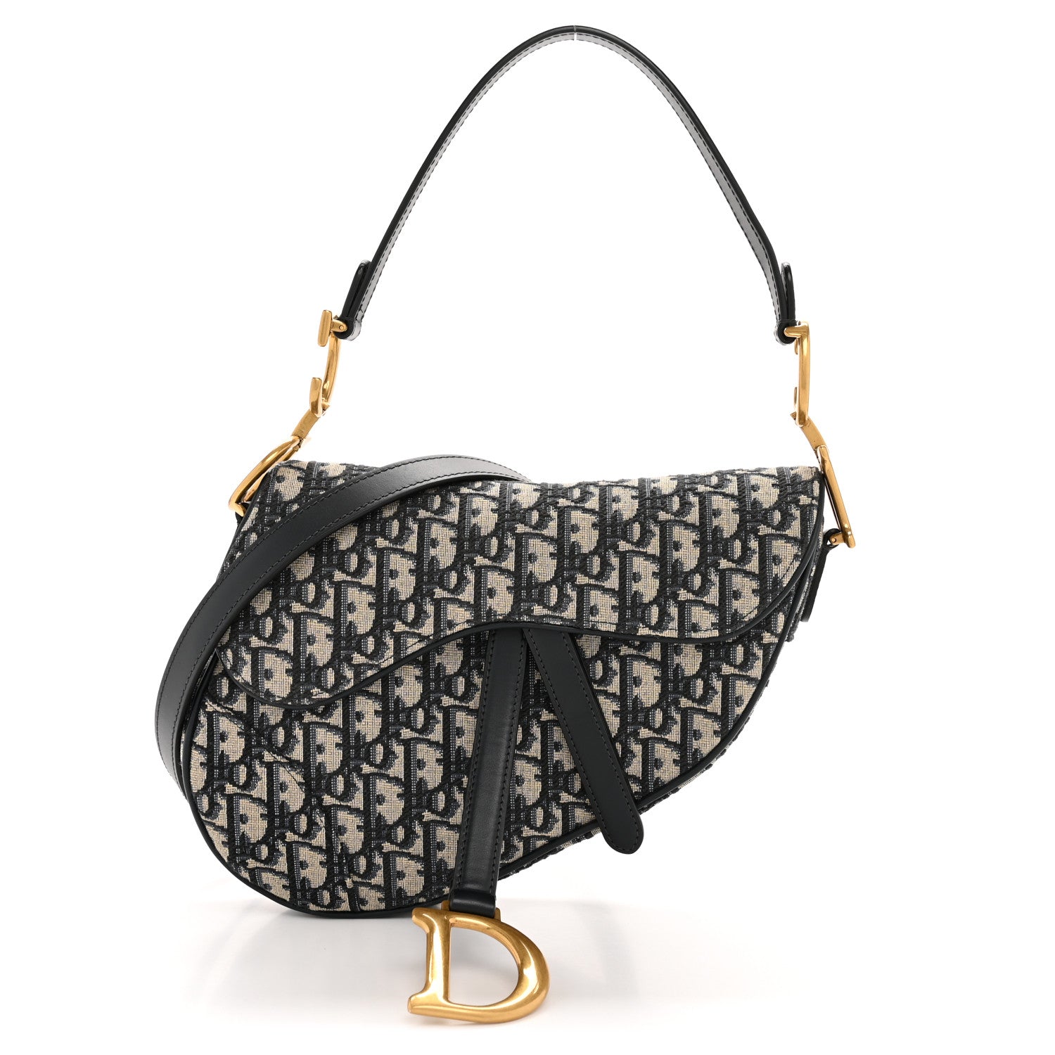 Christian Dior Oblique Saddle Bag With Strap Blue 1796120 Christian Dior Oblique Saddle Bag With Strap Blue 1796120
