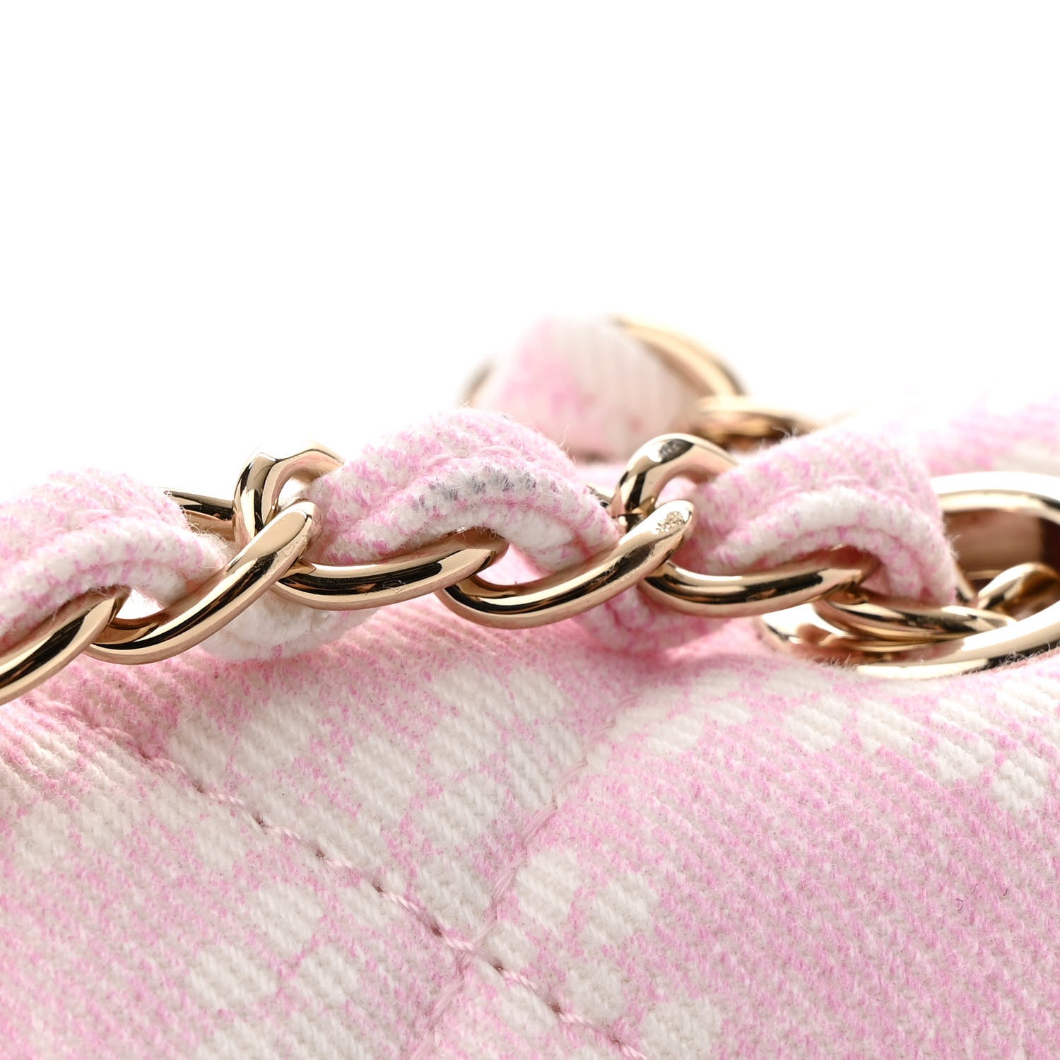 Chanel Printed Denim Quilted Flap Bag Pink White 11 of 12