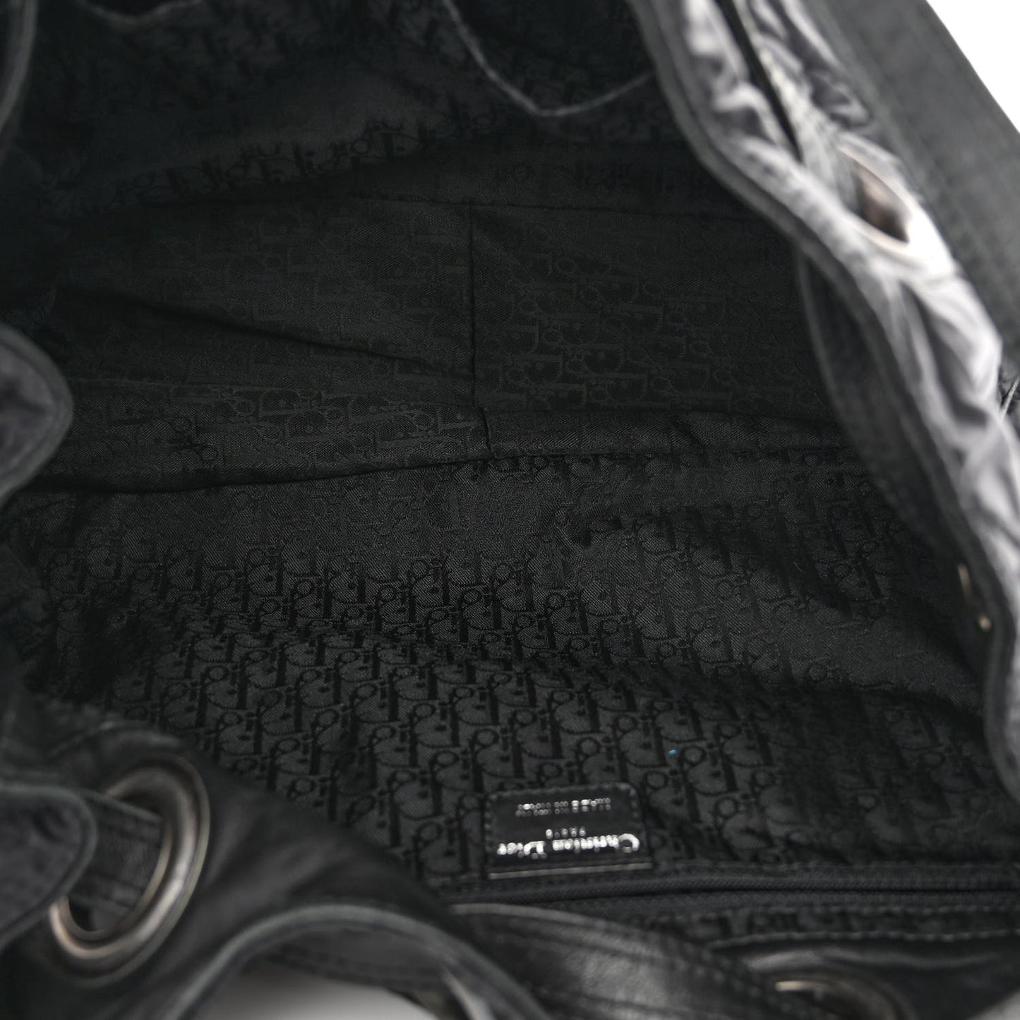 Nylon Cannage Drawstring Bag Black