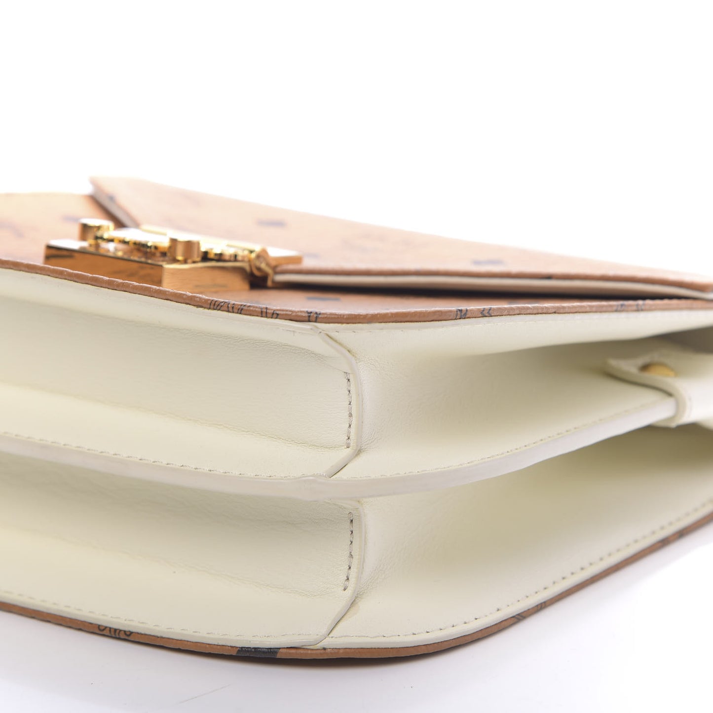 Visetos Calfskin Small Patricia Crossbody Bag Cognac White