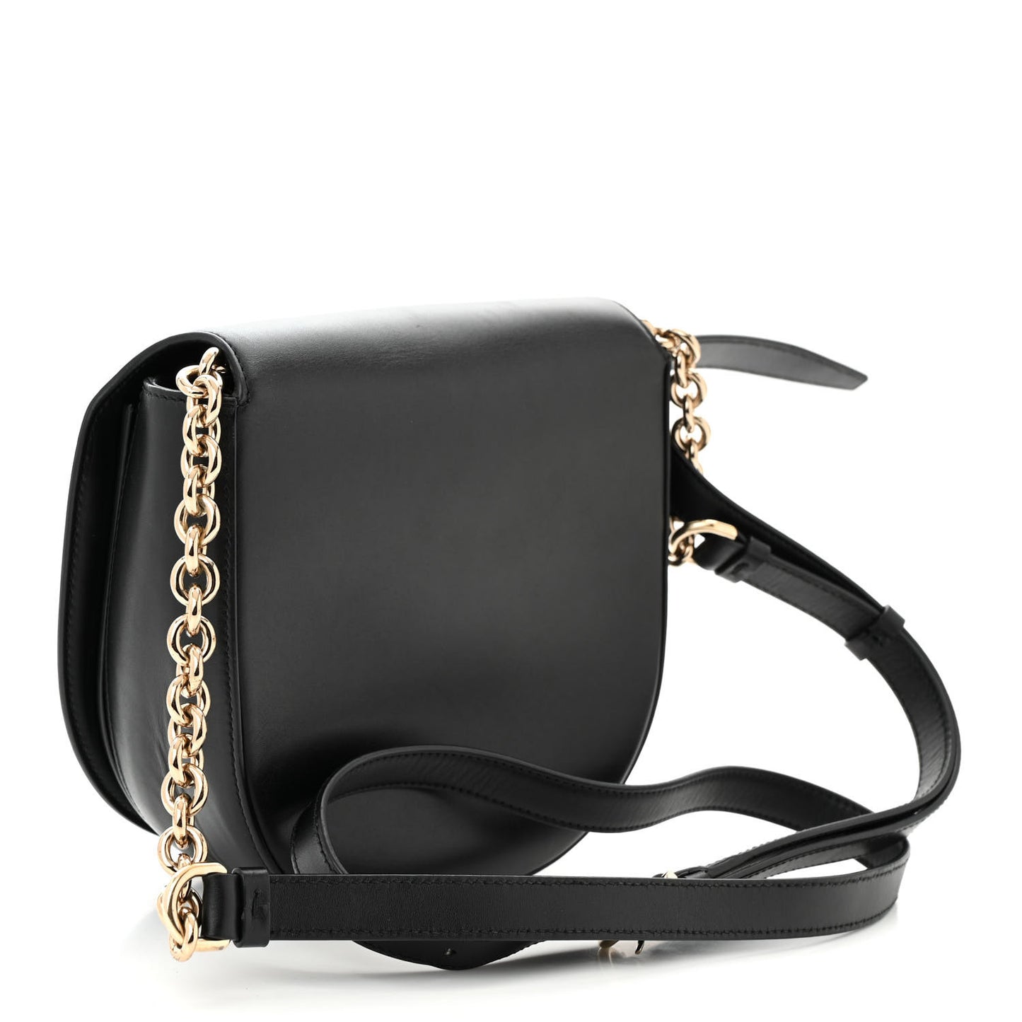 Calfskin Small Vela Flap Bag Black