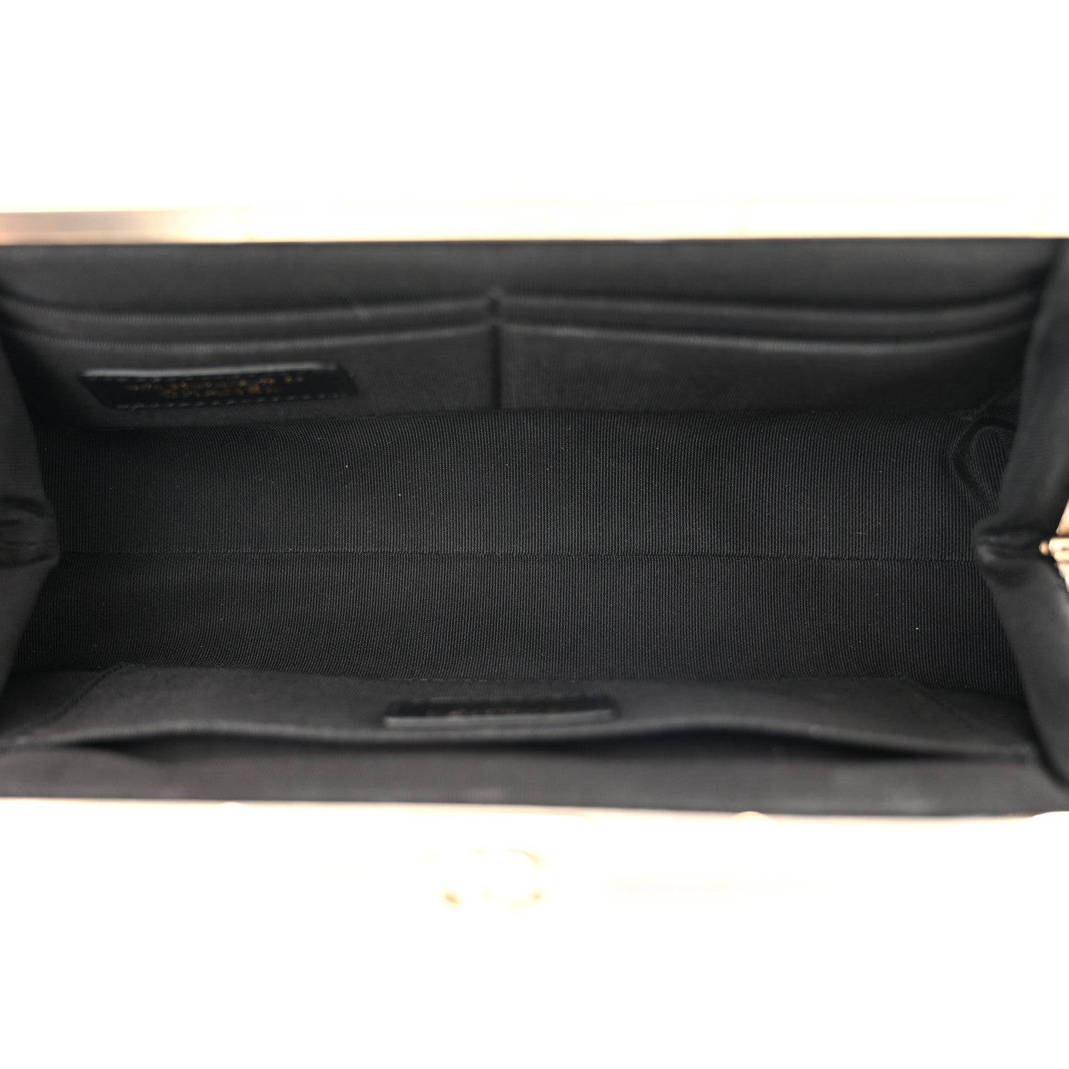 Chanel Tweed Quilted Kiss Lock Clutch Black 4 of 9