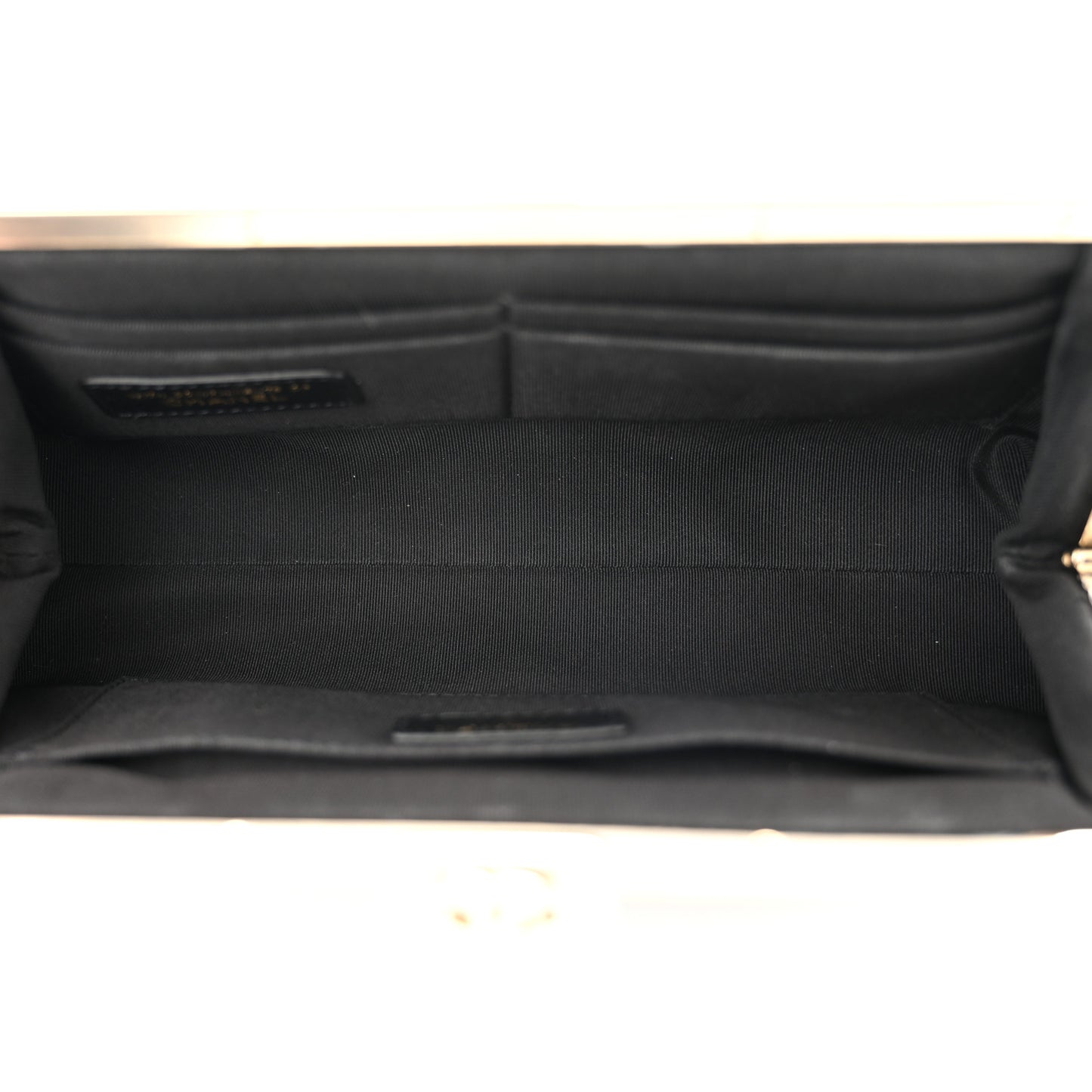 Tweed Quilted Kiss Lock Clutch Black