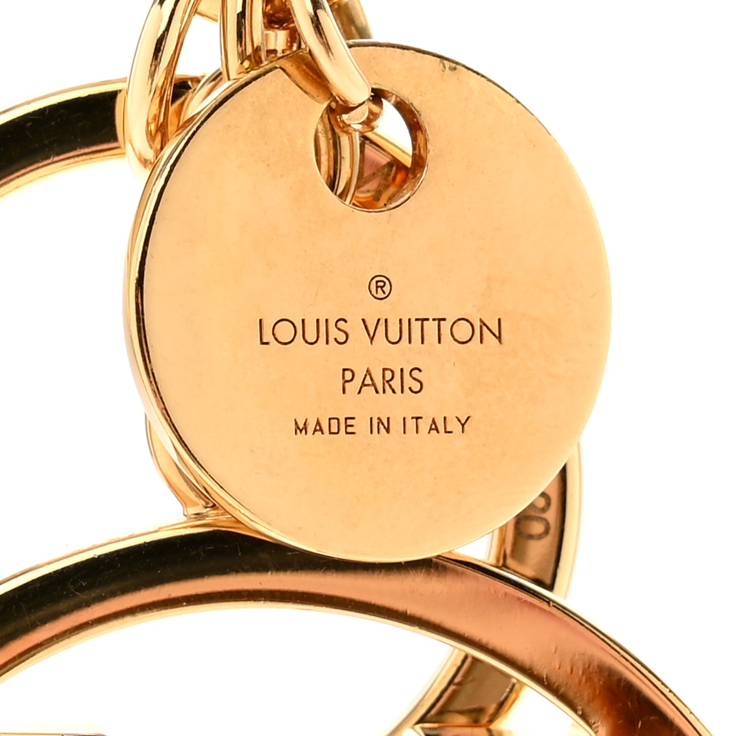 LV Circle Bag Charm Key Holder Gold
