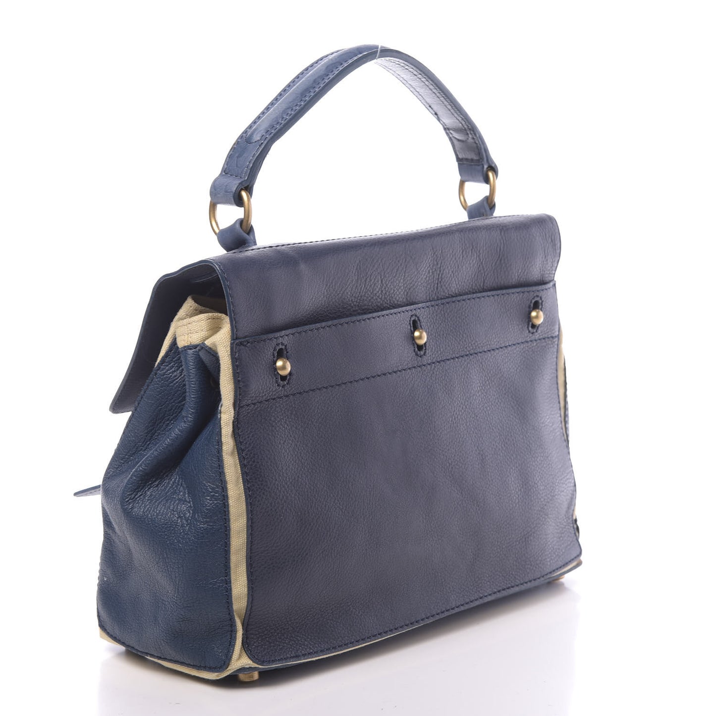 Calfskin Nubuck Crocodile Embossed Medium Muse Two Blue