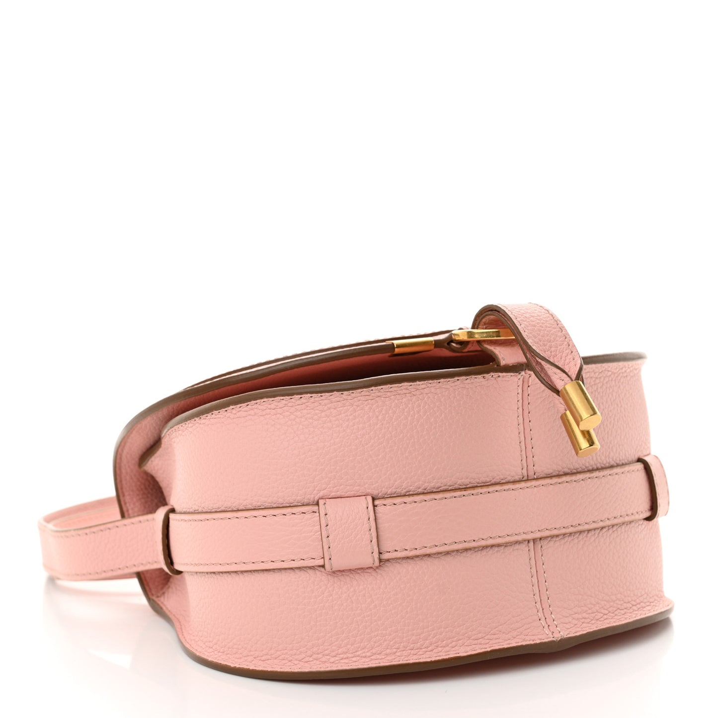 Grained Calfskin Small Marcie Saddle Bag Blossom Pink