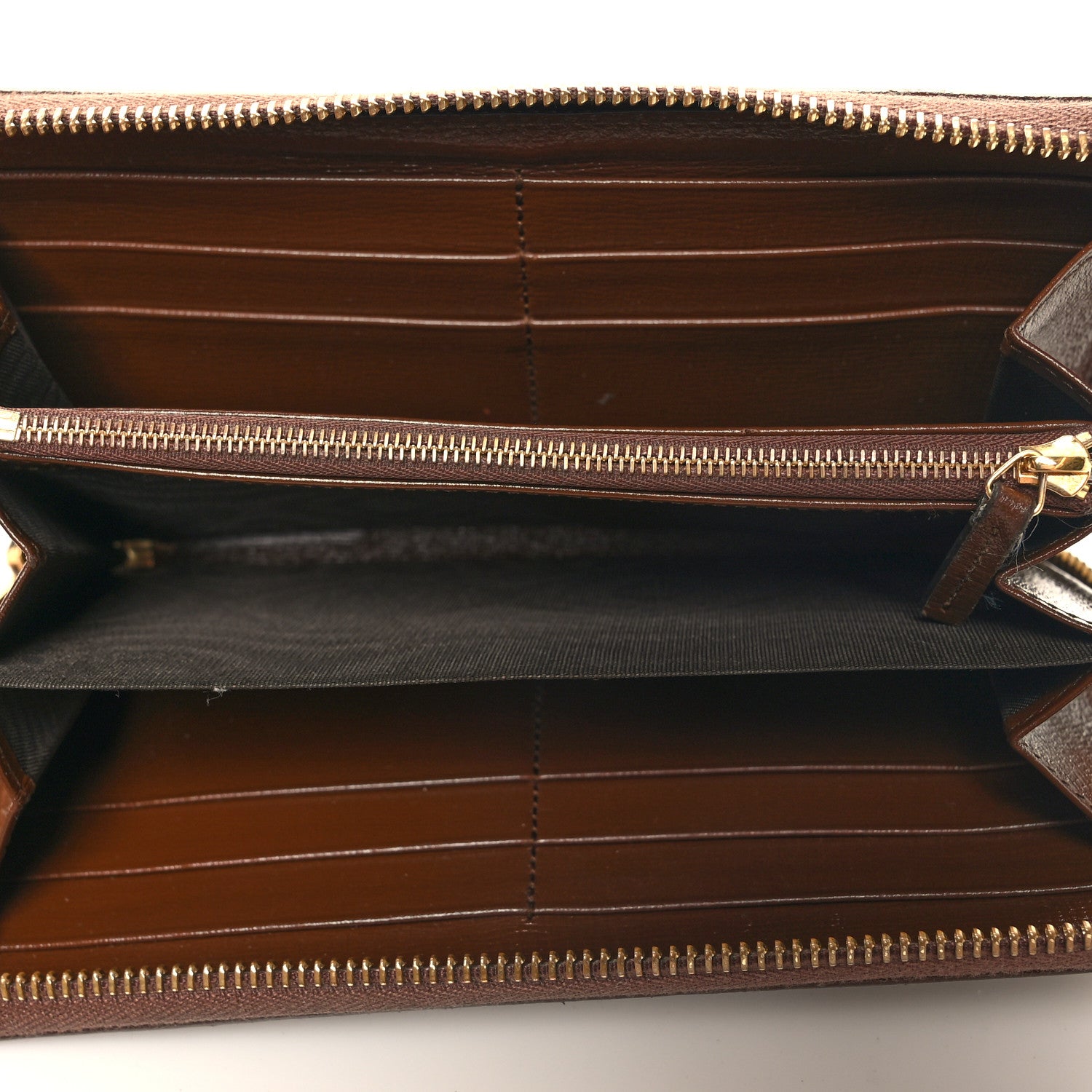 Gucci GG Supreme Monogram Azalea Calfskin Horsebit 1955 Zip Around Wallet Beige Ebony Brown Sugar 5 of 12